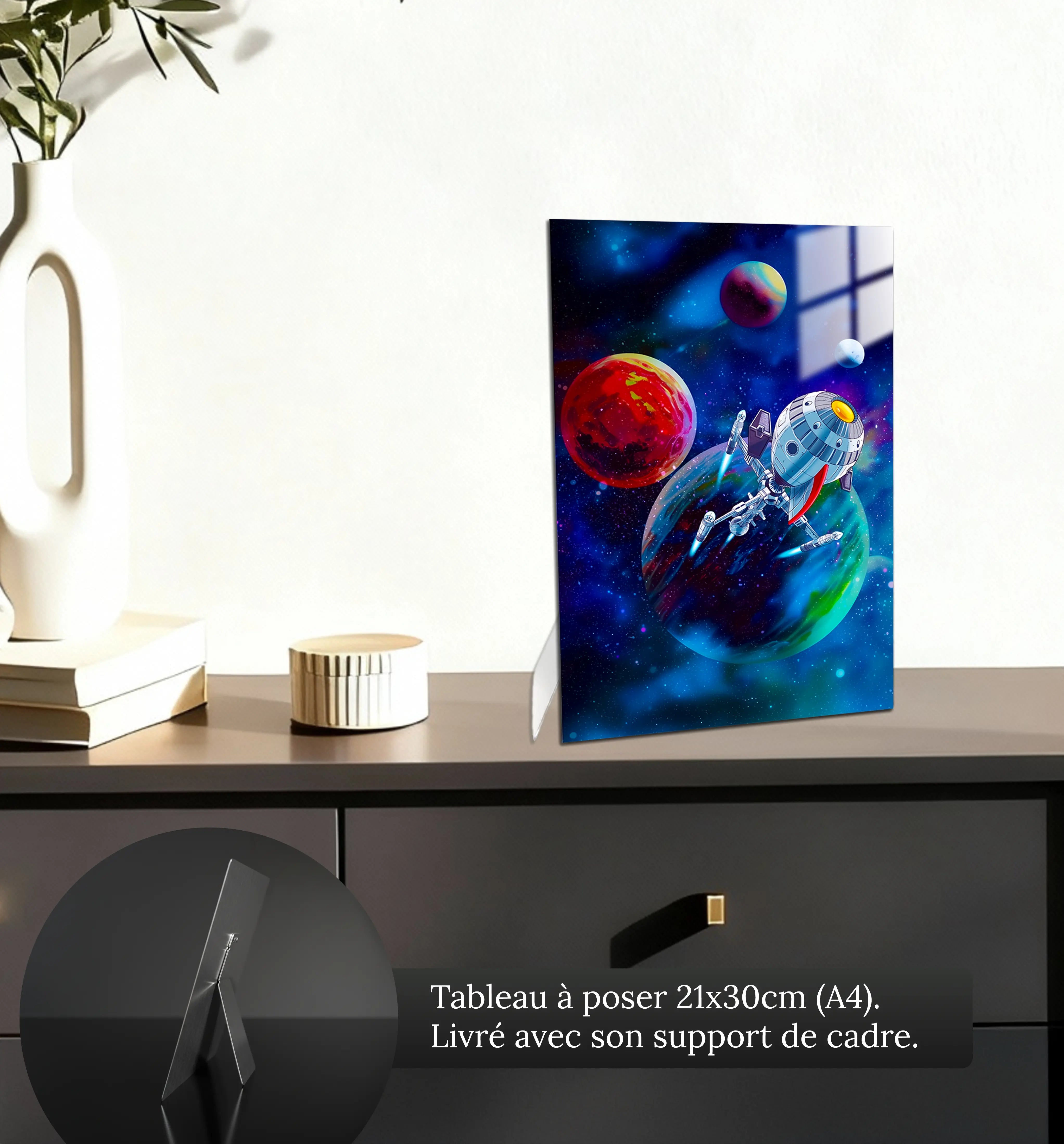 Tableaux-vaisseau-capitaine-flam-petit-format-a-poser-sur-meuble | DreamWay