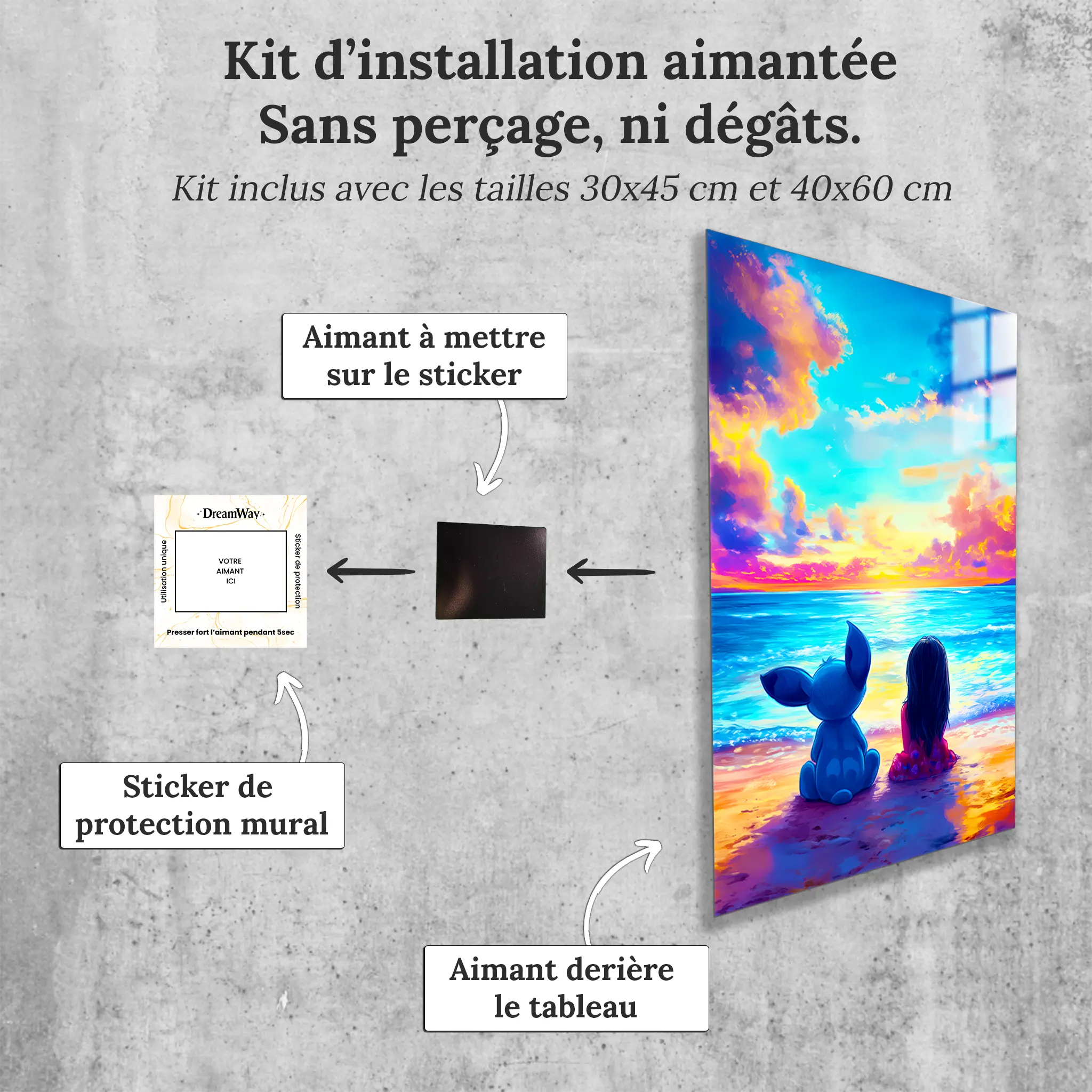 disney-lilo-et-stitch-plage-avec-installation-aimantee | DreamWay