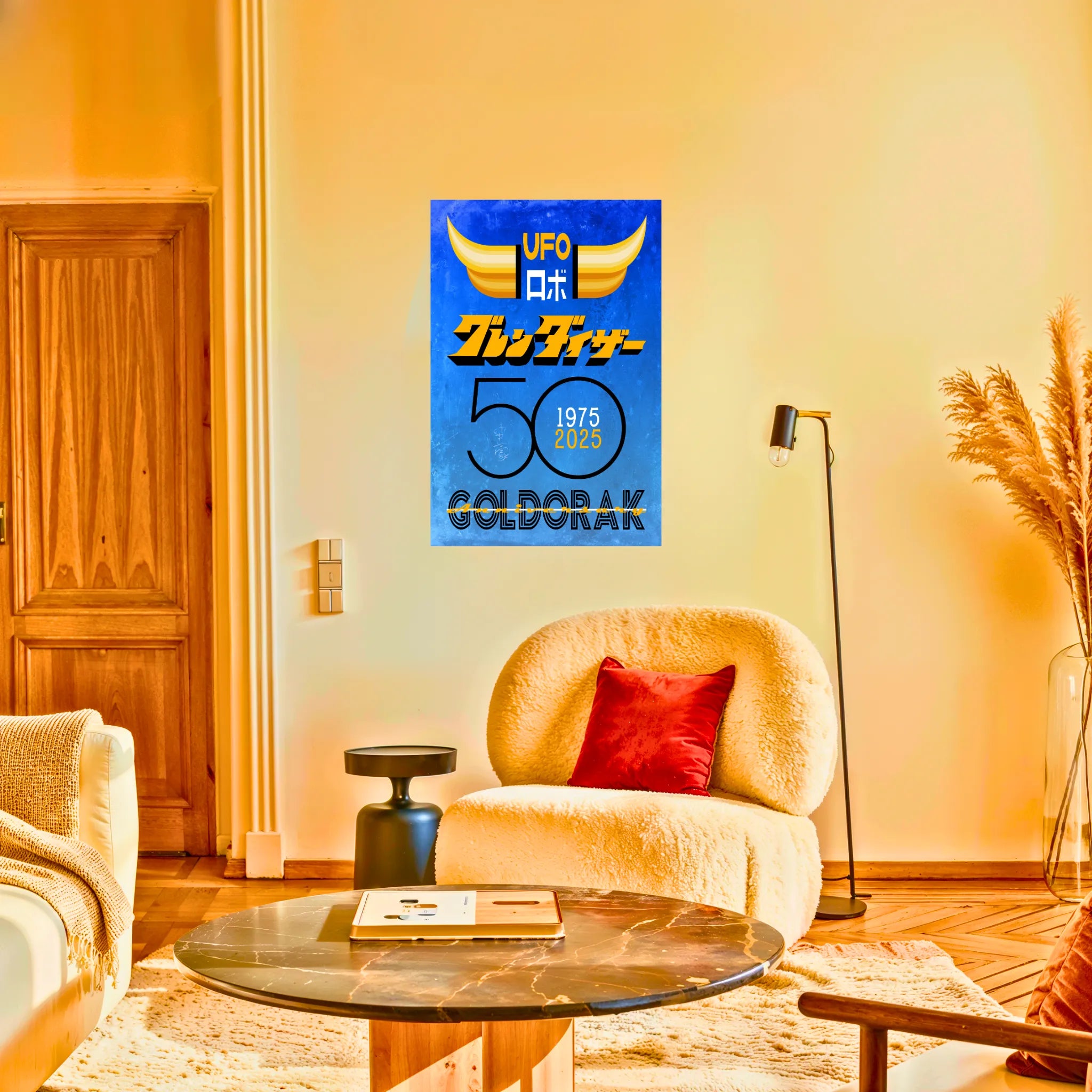 Tableau 50 Ans Goldorak Affiche Bleu