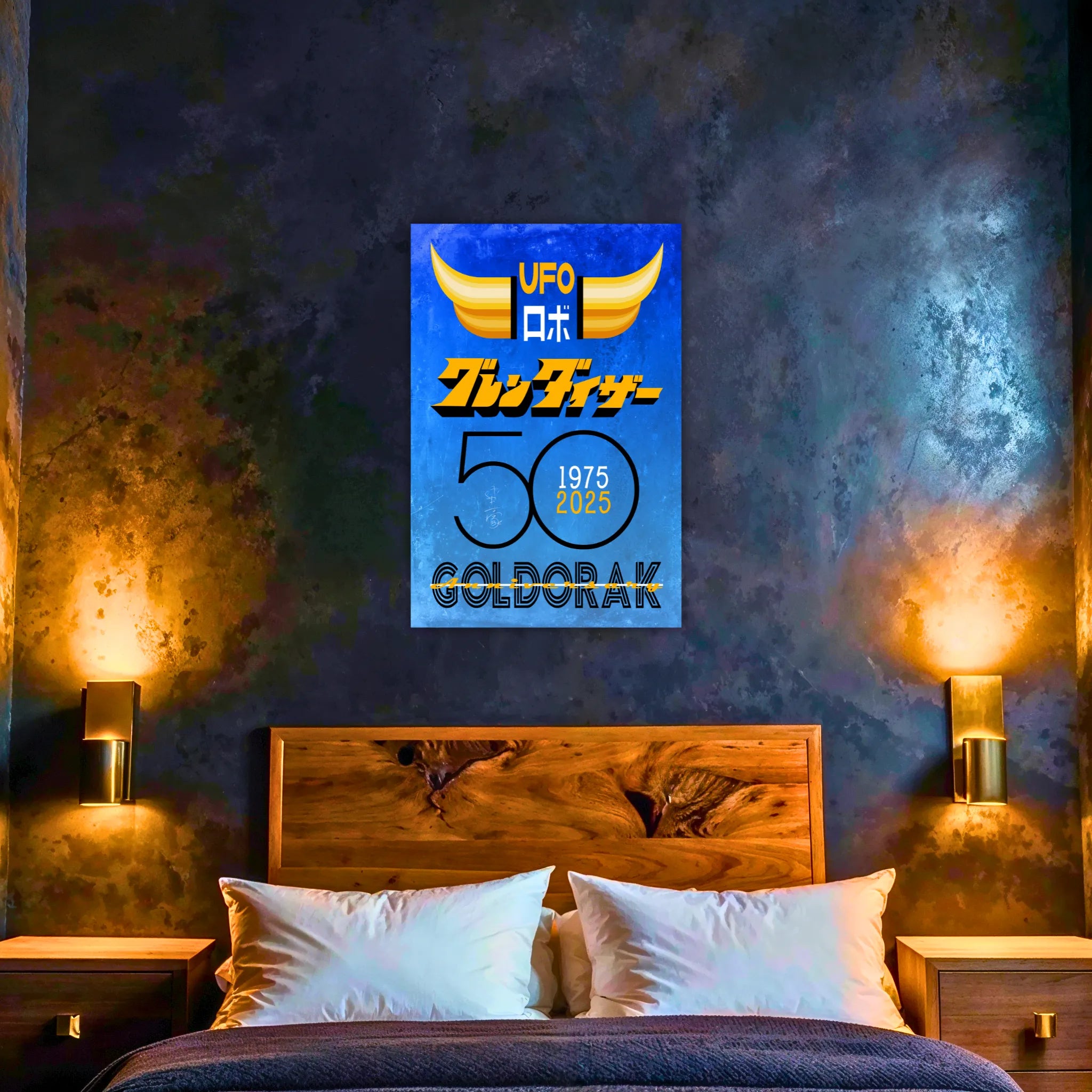 Tableau 50 Ans Goldorak Affiche Bleu