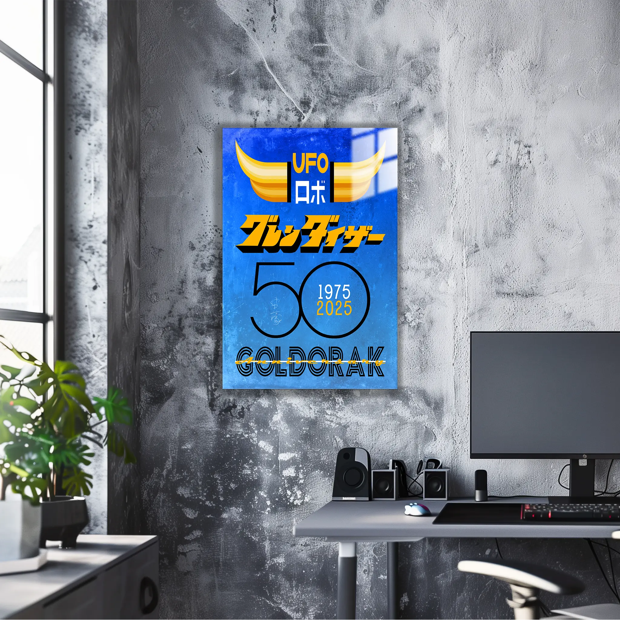 Tableau 50 Ans Goldorak Affiche Bleu