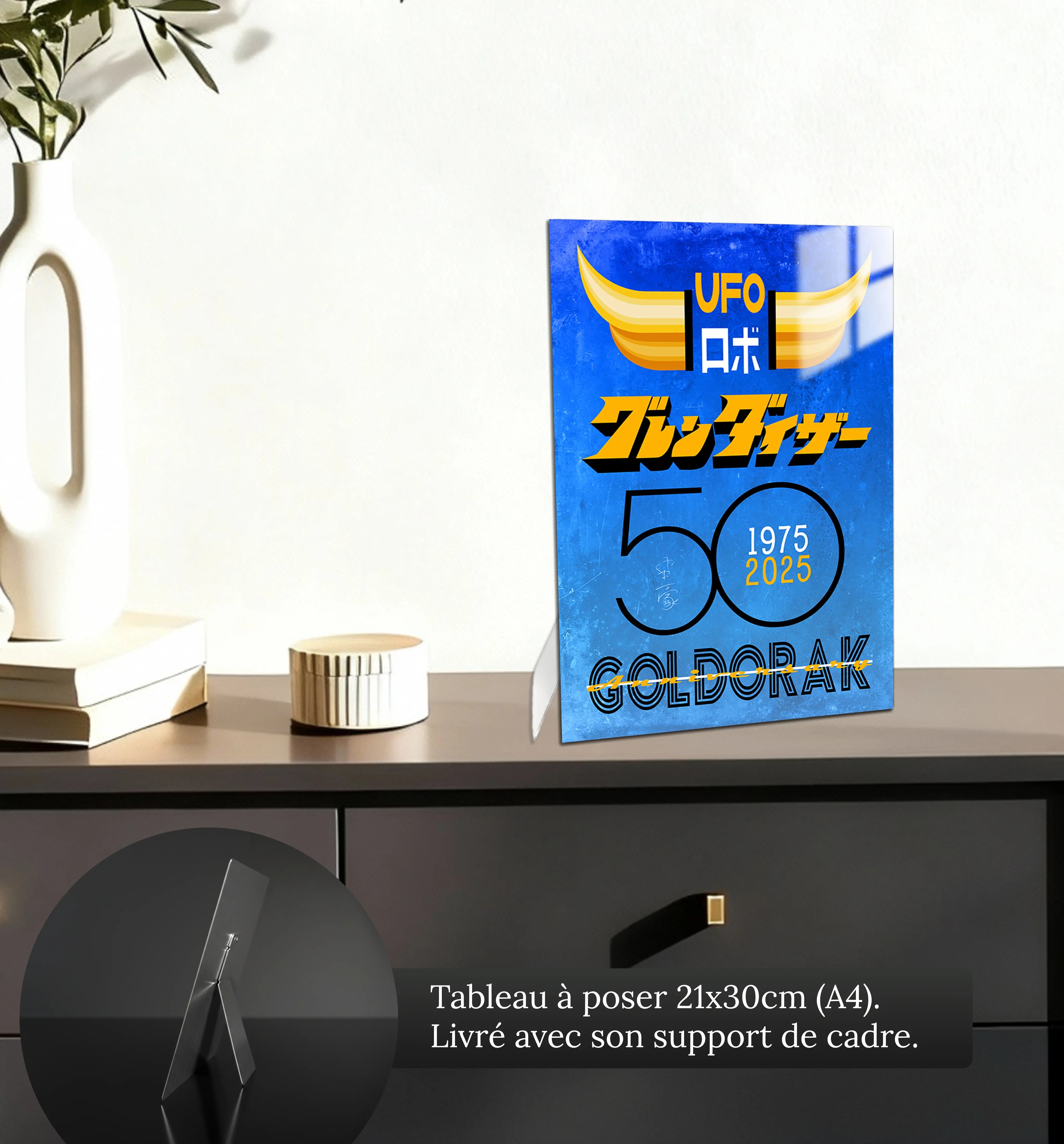 tableau-50-ans-goldorak-affiche-bleu-petit-format-a-poser-sur-meuble | DreamWay