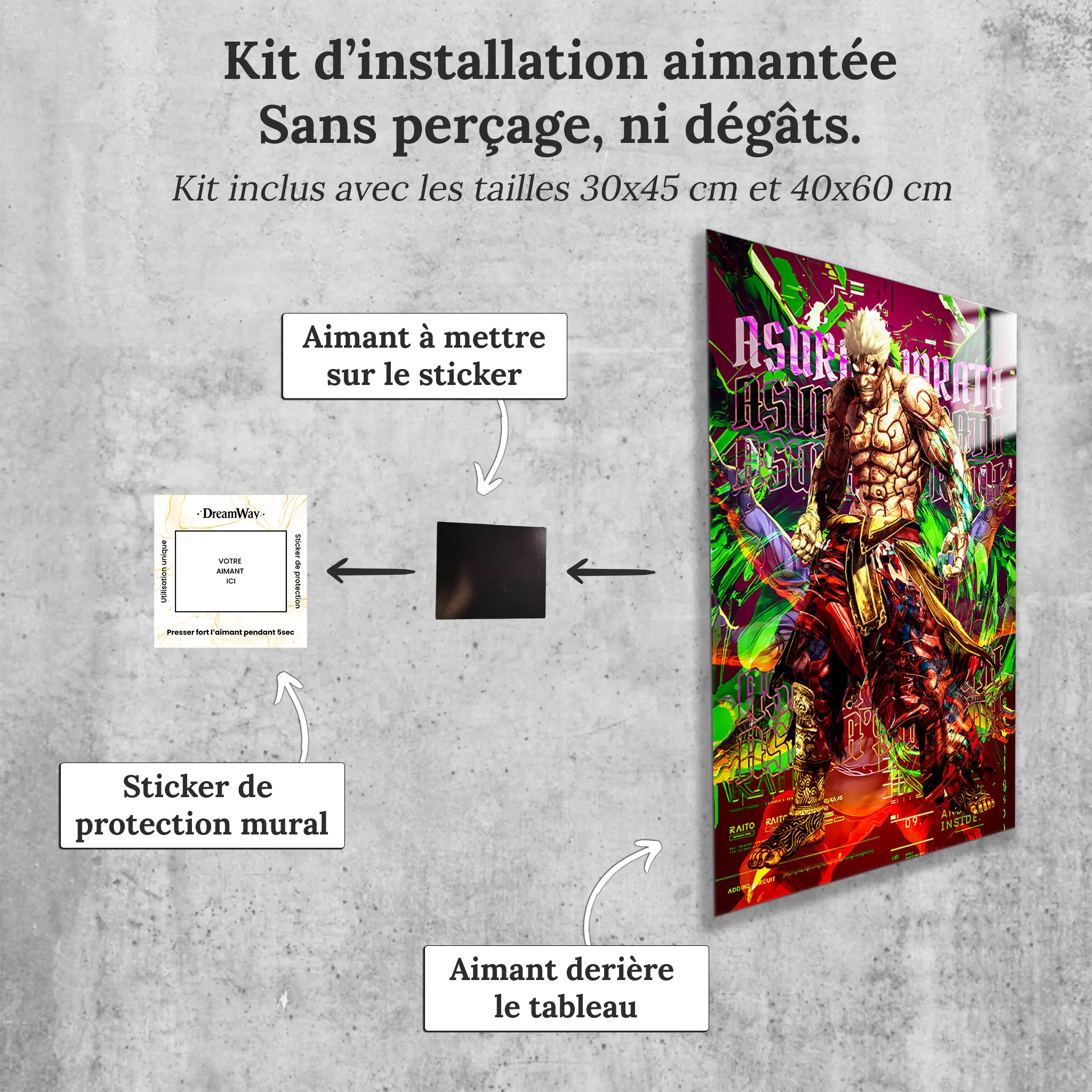 tableau-Asuras-Wrath-avec-installation-aimantee | DreamWay