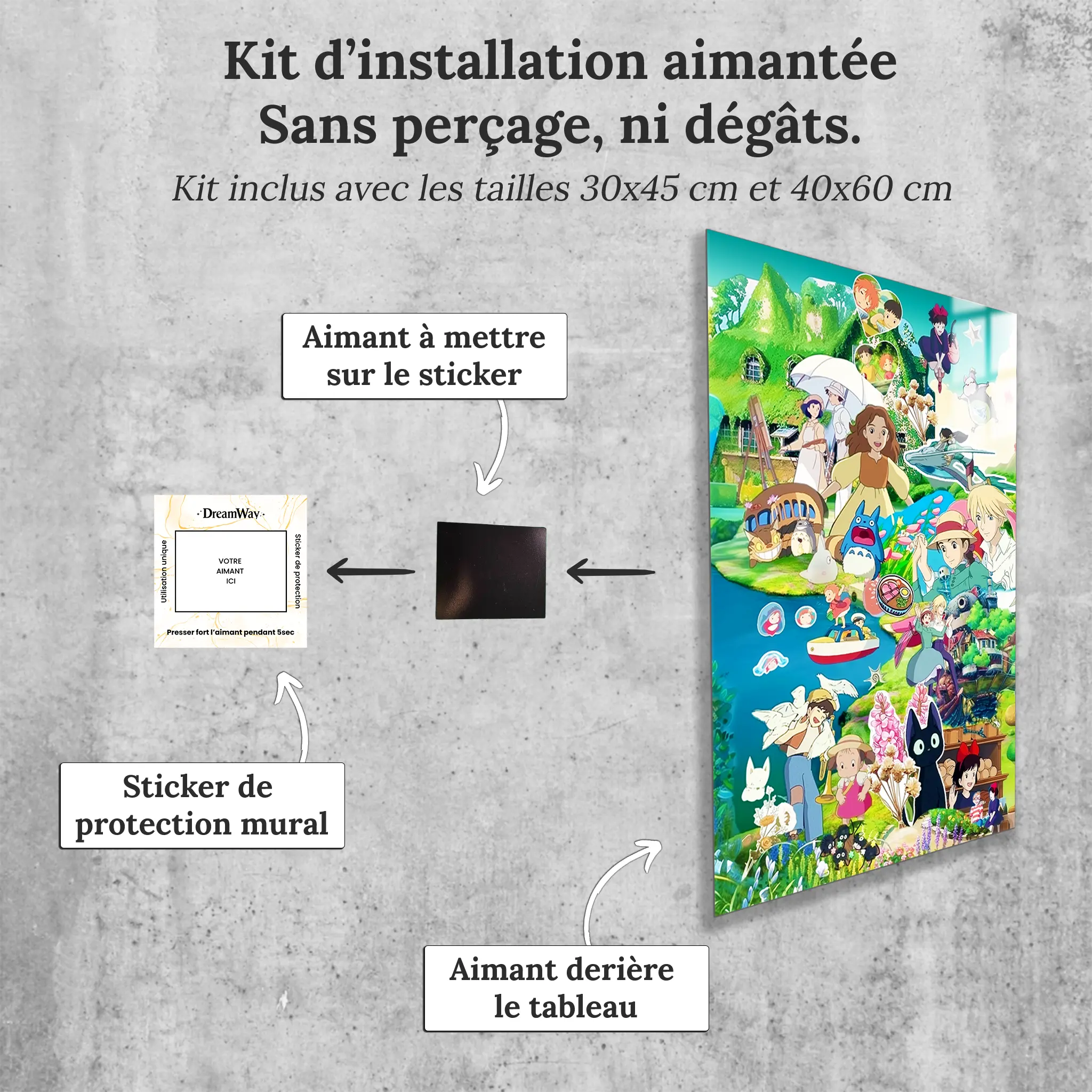tableau-Ghibli-tous-les-heros-avec-installation-aimantee | DreamWay