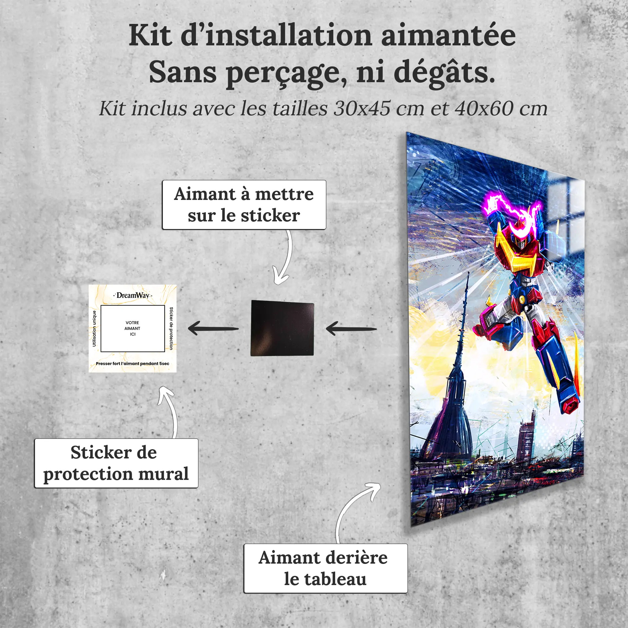 tableau-Invincible-super-man-zambot-3-avec-installation-aimantee | DreamWay