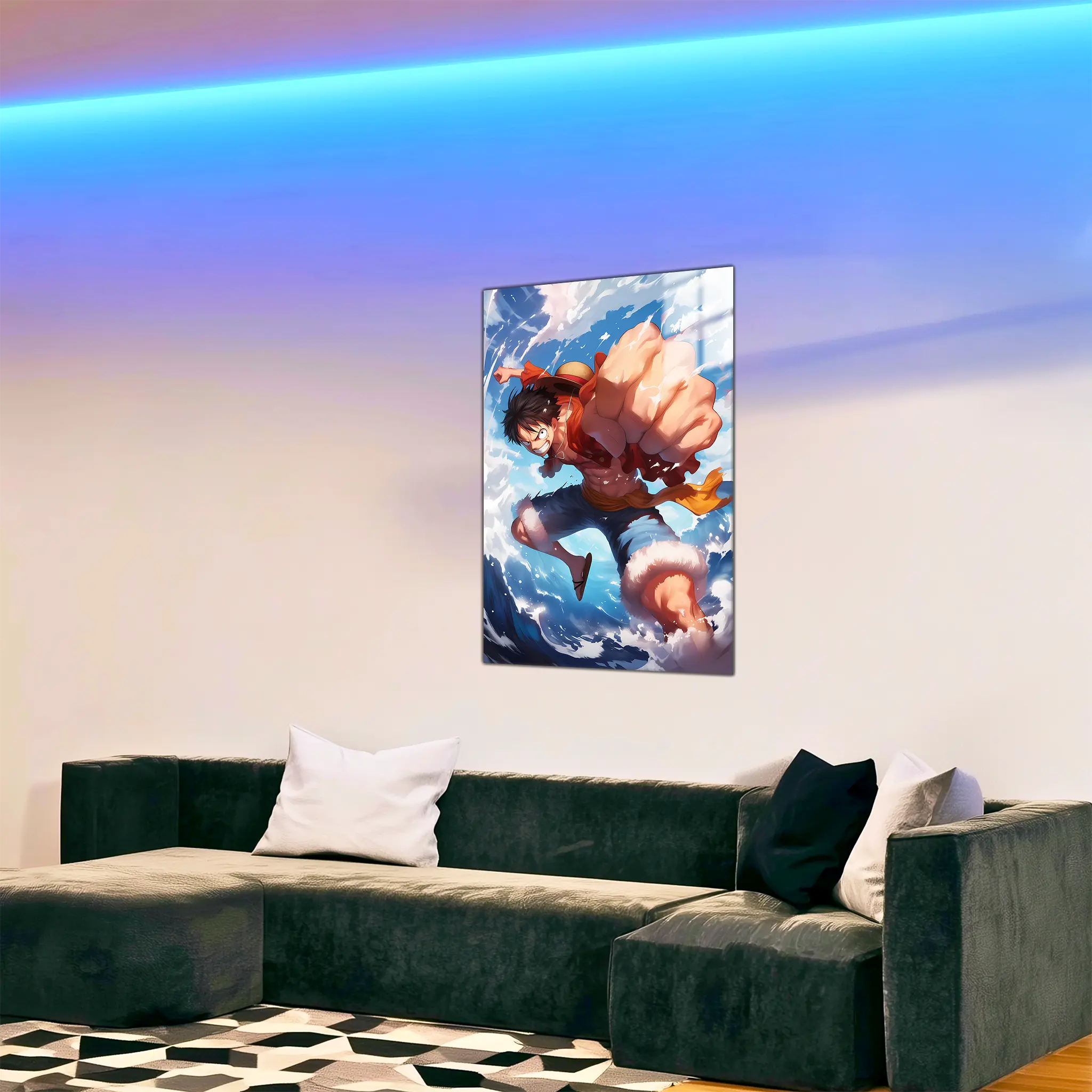 tableau-One-piece-Luffy-coup-de-poing-dans-le-salon | DreamWay