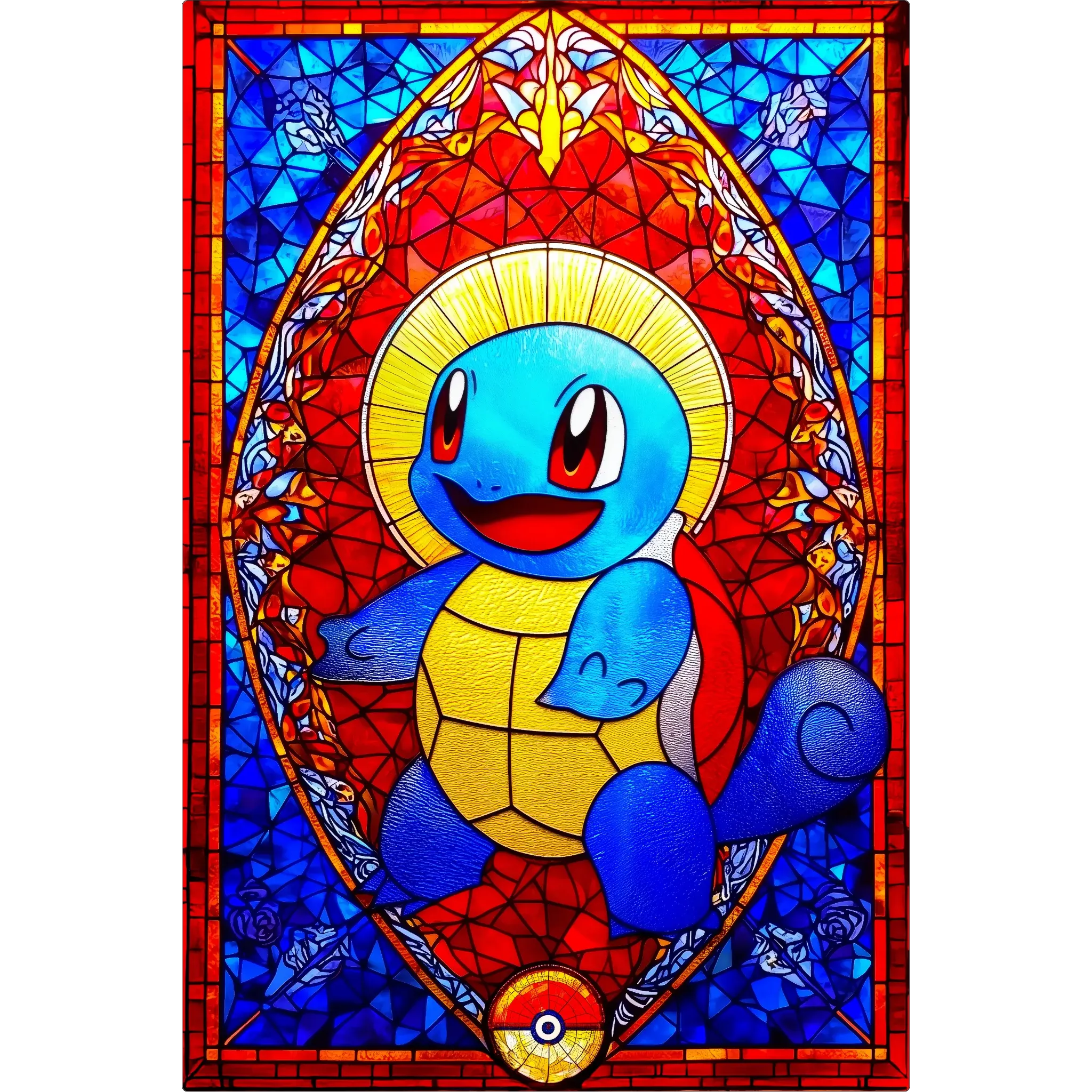 Tableau Pokémon Carapuce Vitrail