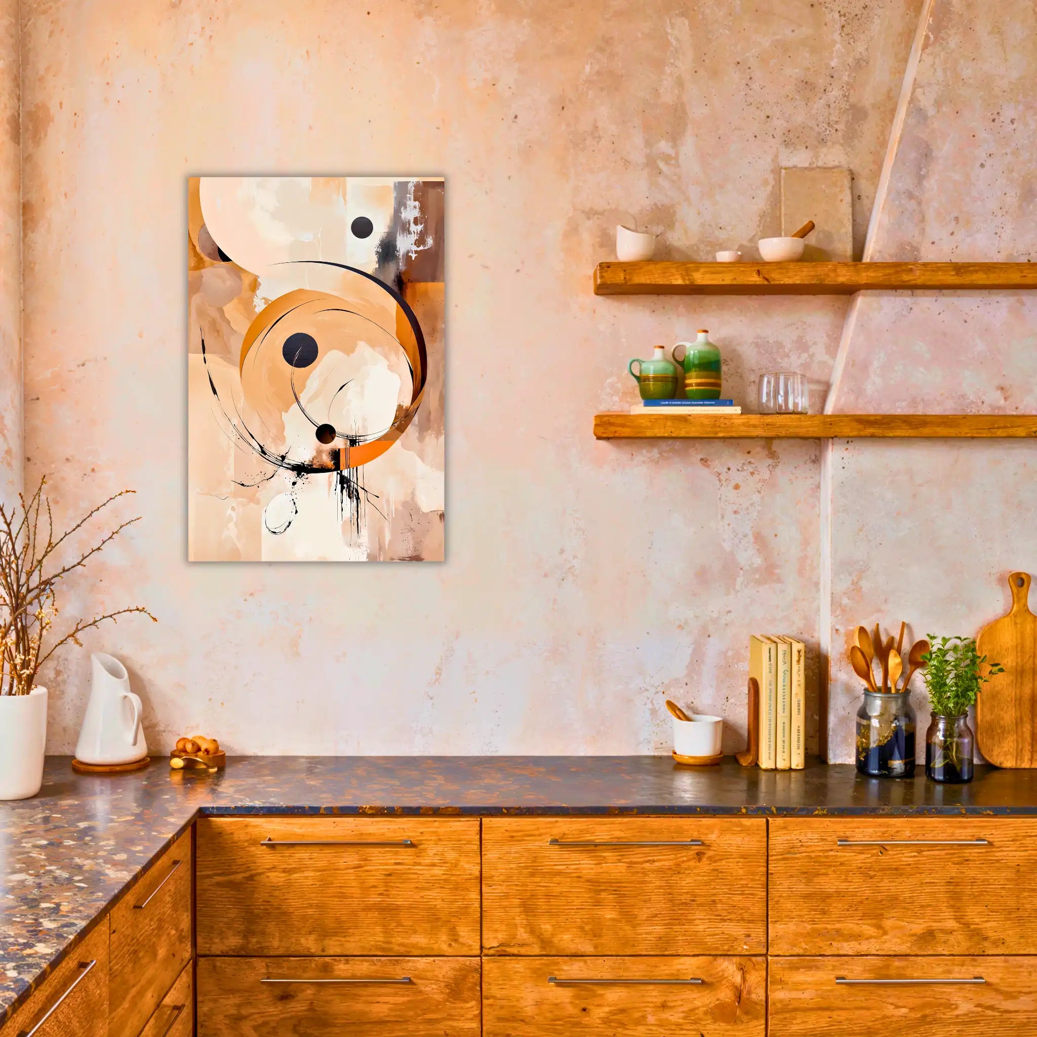 tableau-abstrait-beige-dans-la-cuisine | DreamWay