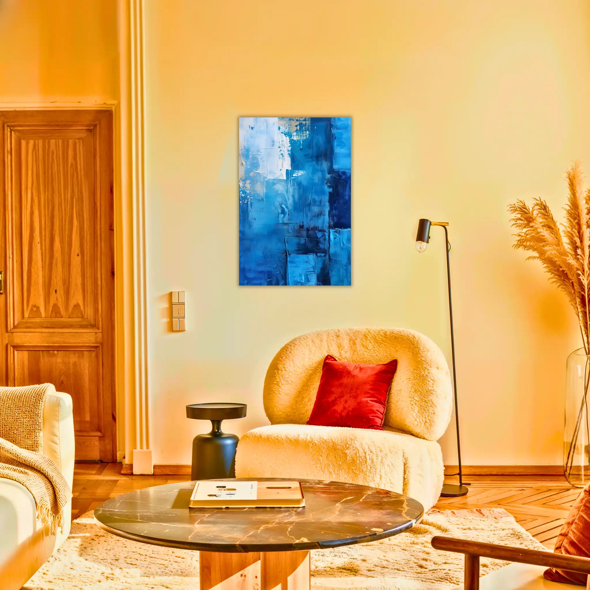 tableau-abstrait-bleu-au-salon | DreamWay