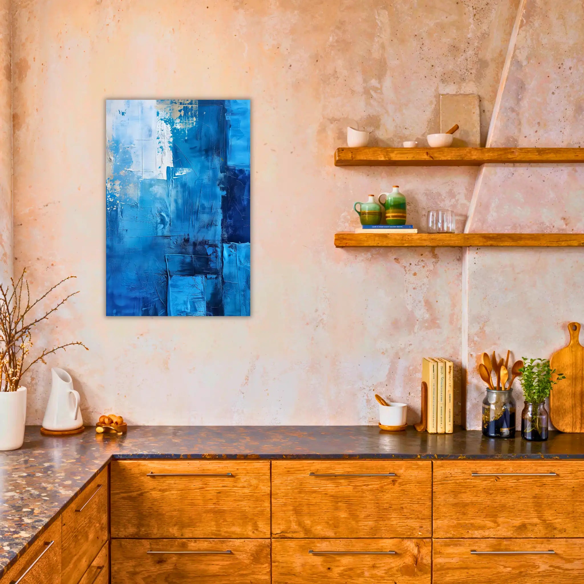 tableau-abstrait-bleu-dans-la-cuisine | DreamWay