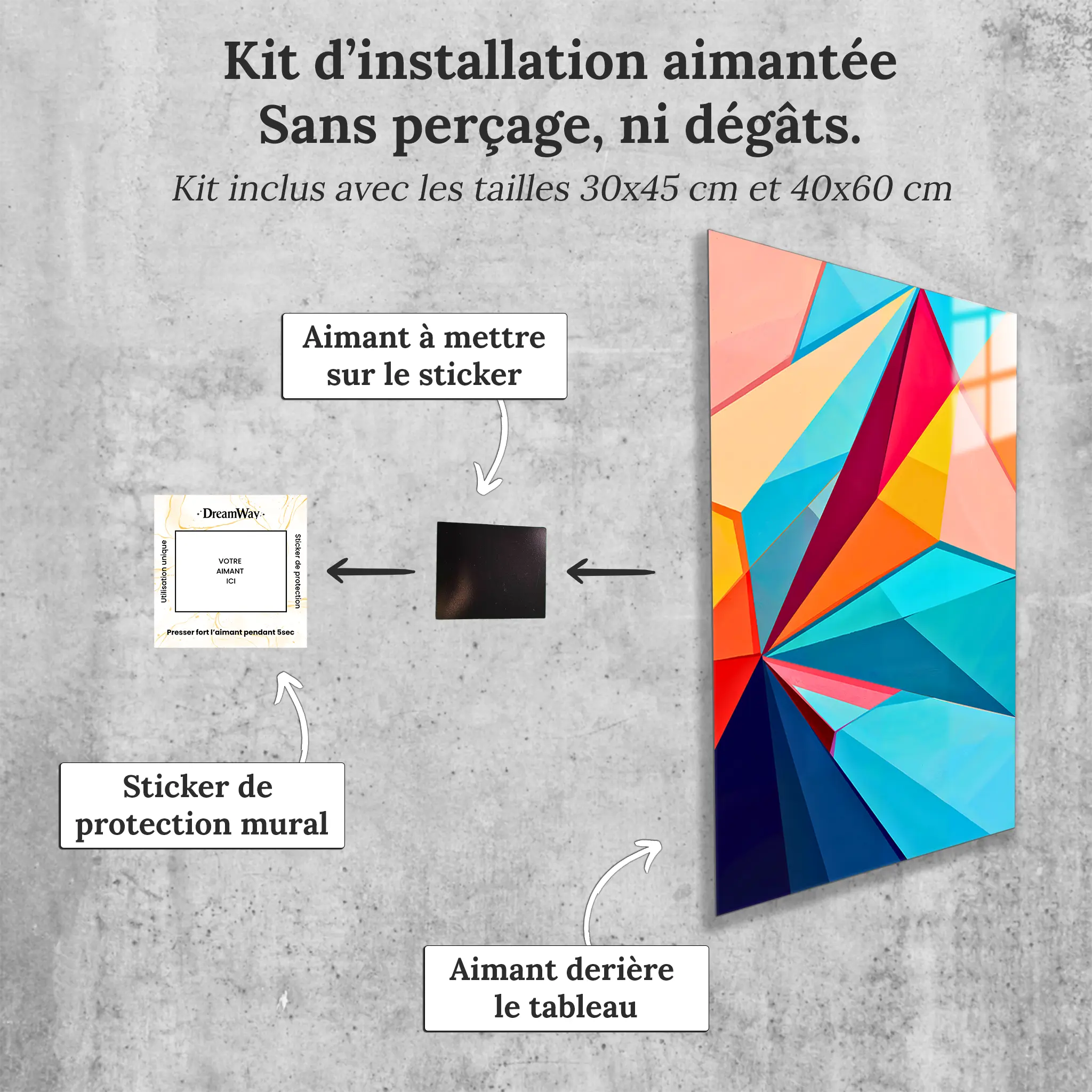 tableau-abstrait-design-avec-installation-aimantee | DreamWay