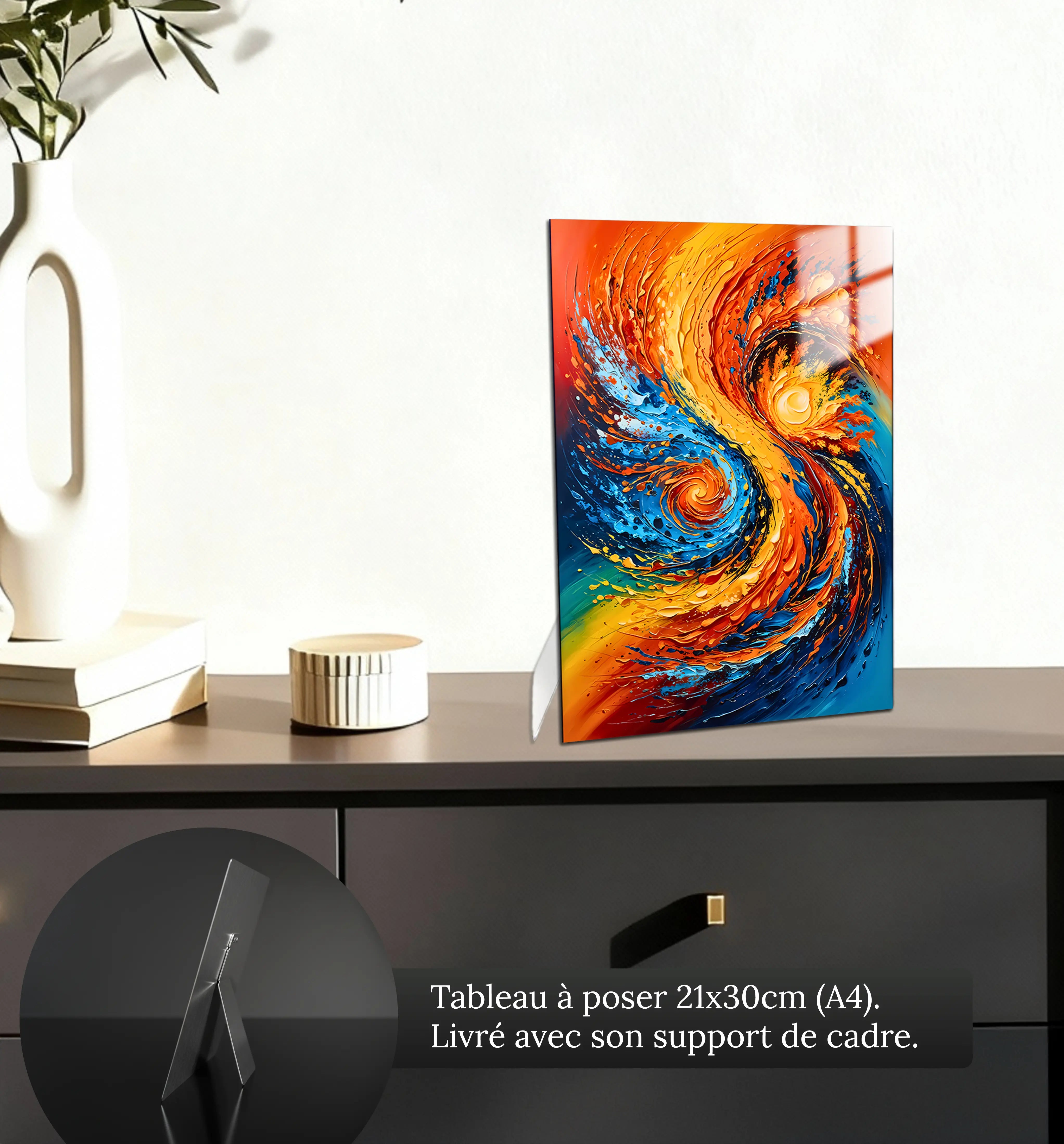 tableau-abstrait-multicolore-contemporain-petit-format-a-poser-sur-meuble | DreamWay