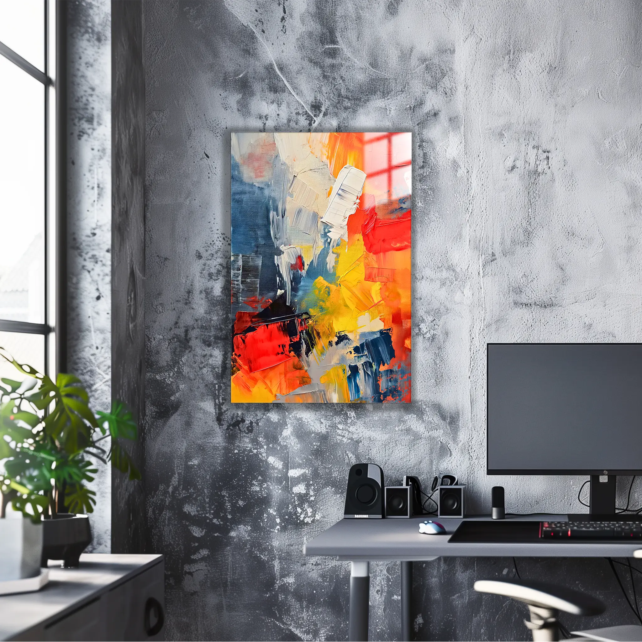tableau-abstrait-multicolore-dans-le-bureau | DreamWay