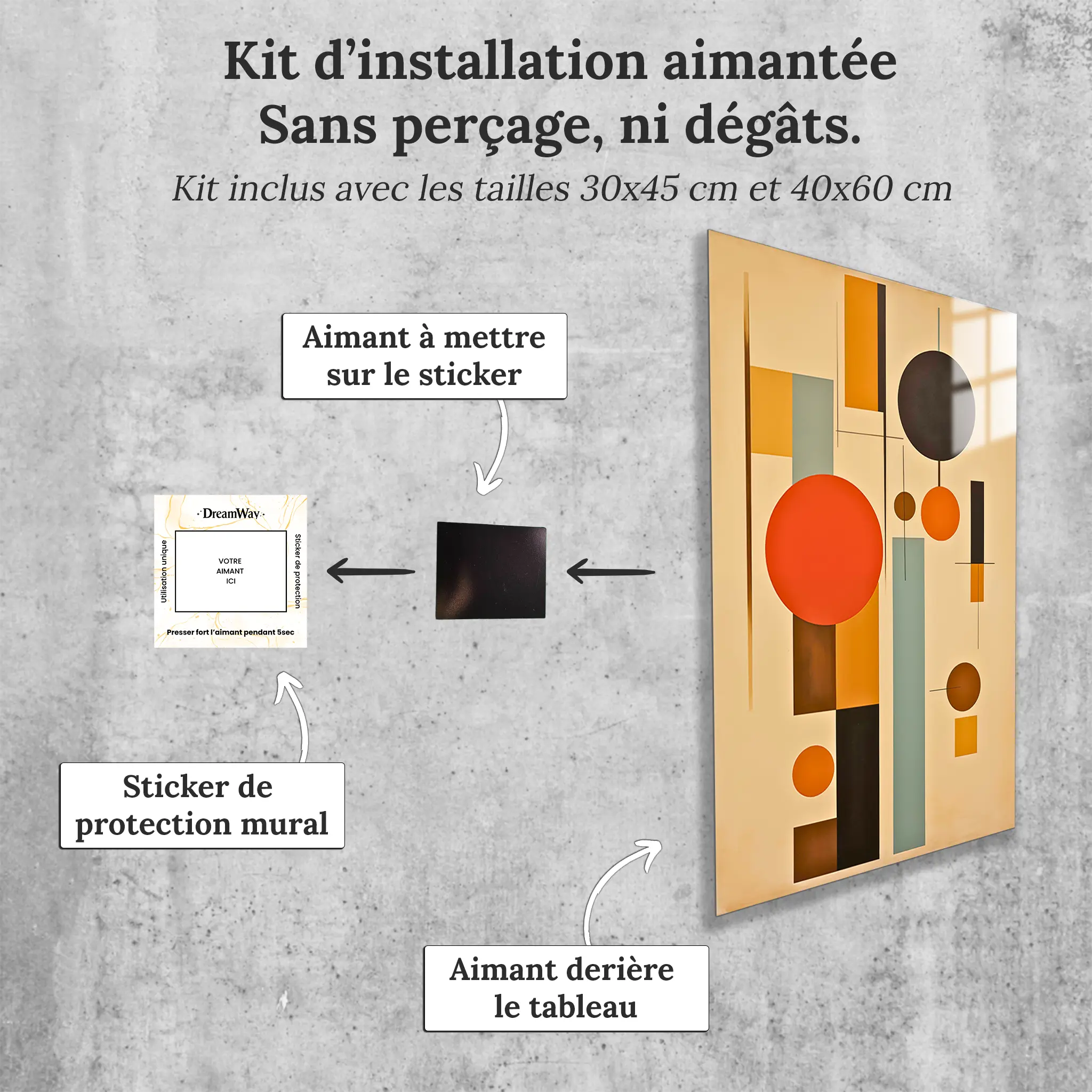 tableau-abstrait-vintage-avec-installation-aimantee | DreamWay