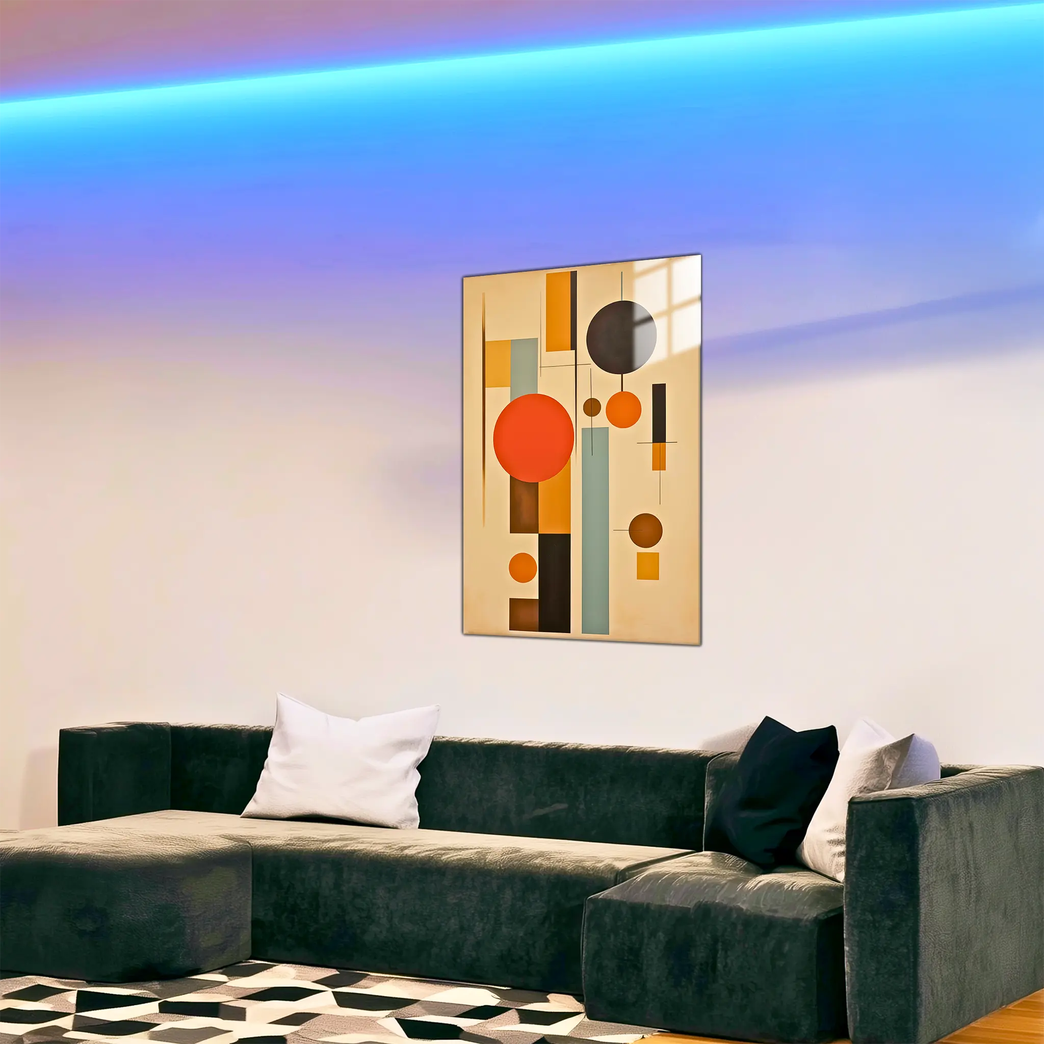 tableau-abstrait-vintage-dans-le-salon | DreamWay