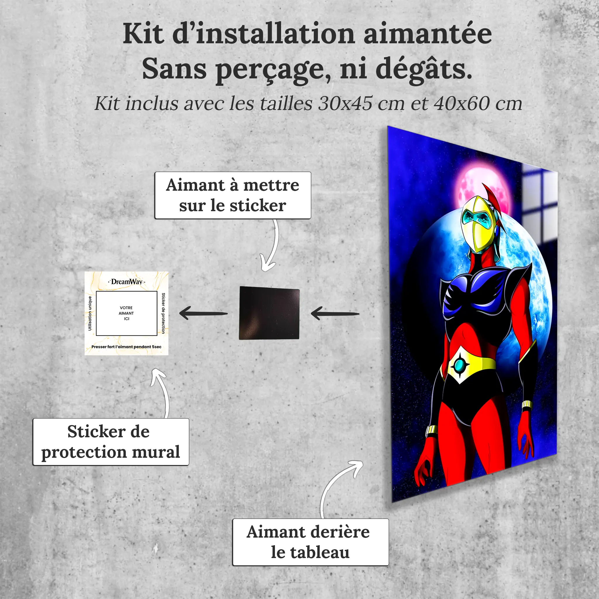 tableau-actarus-dans-espace-avec-installation-aimantee | DreamWay