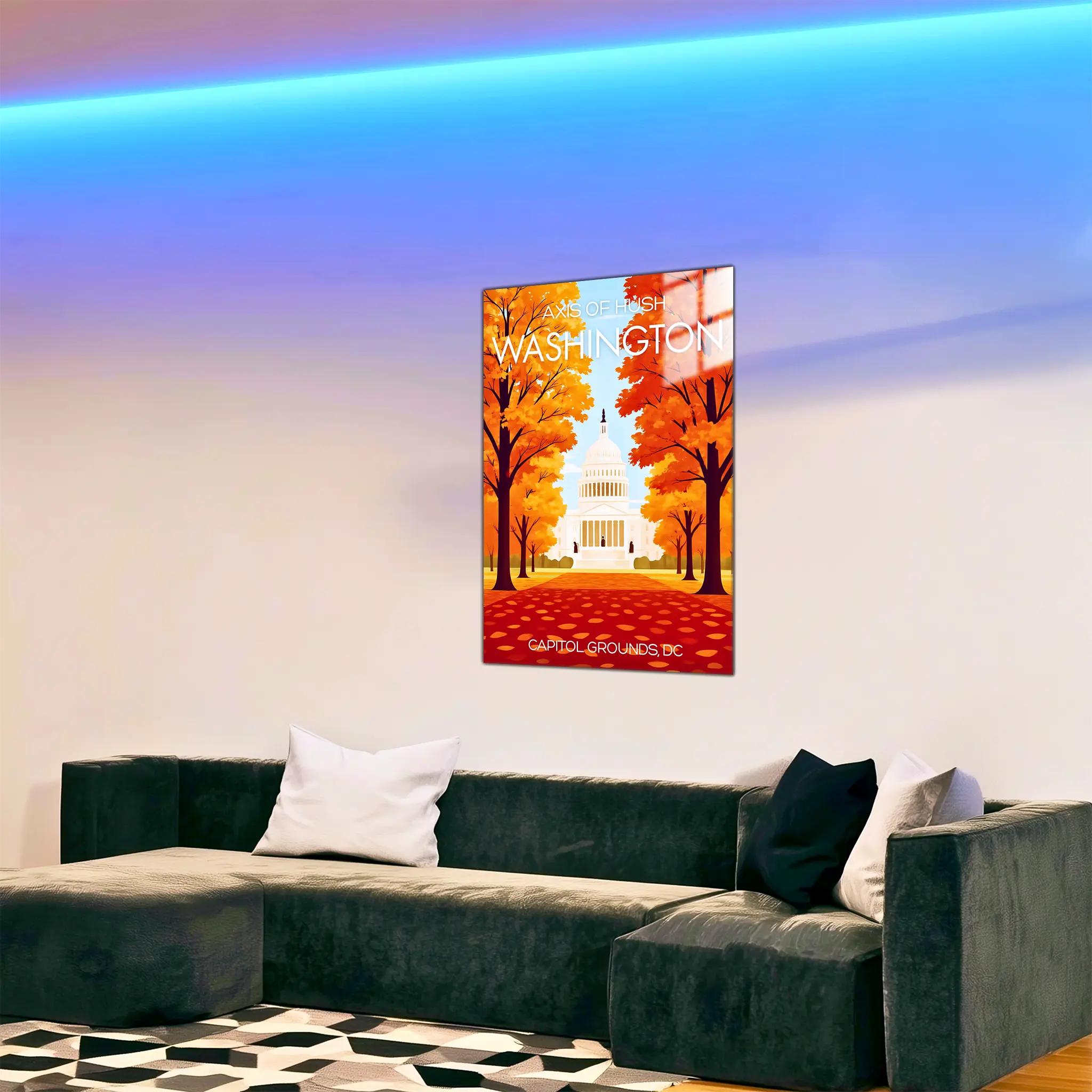 tableau-affiche-axis-of-hush-washington-dans-le-salon | DreamWay