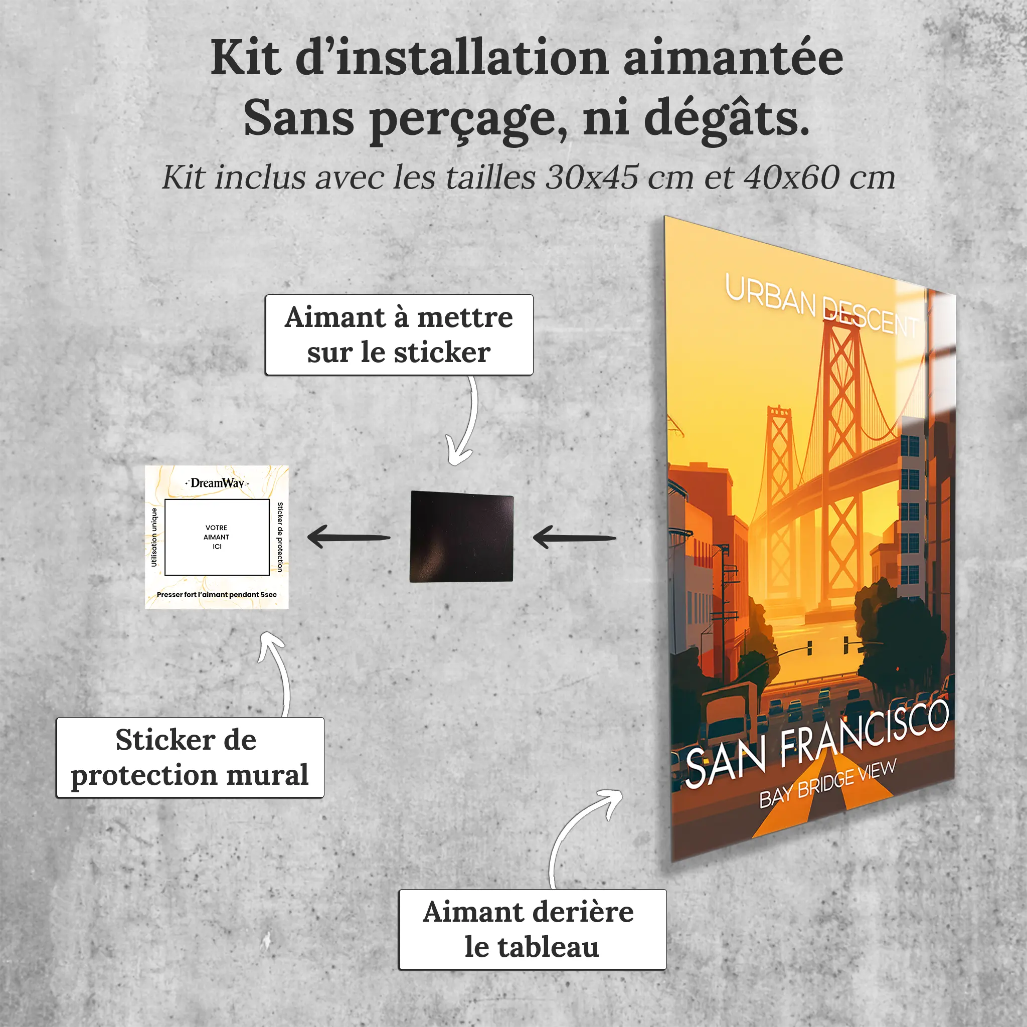 tableau-affiche-bay-bridge-view-san-francisco-avec-installation-aimantee | DreamWay