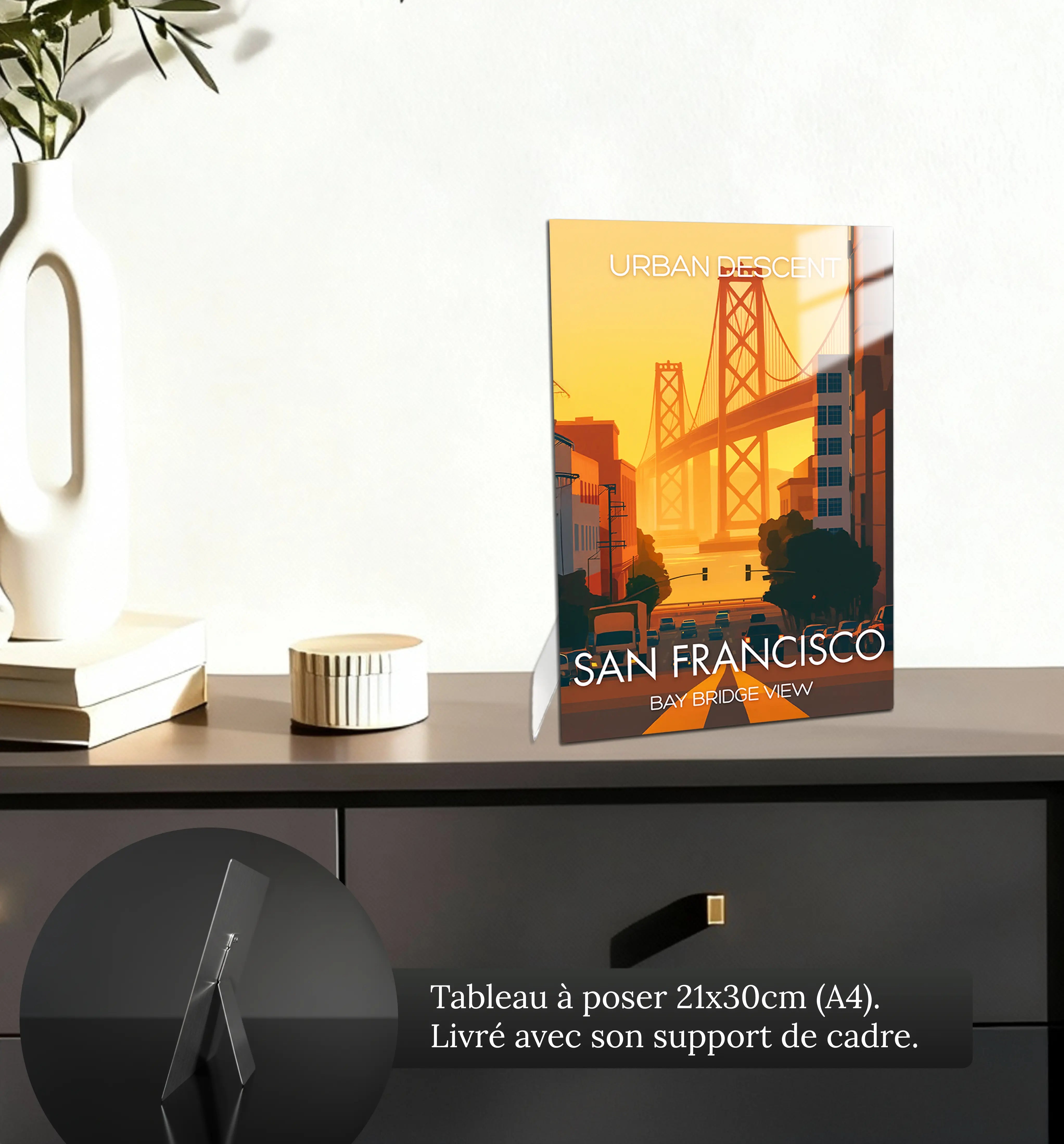 tableau-affiche-bay-bridge-view-san-francisco-petit-format-a-poser-sur-meuble | DreamWay