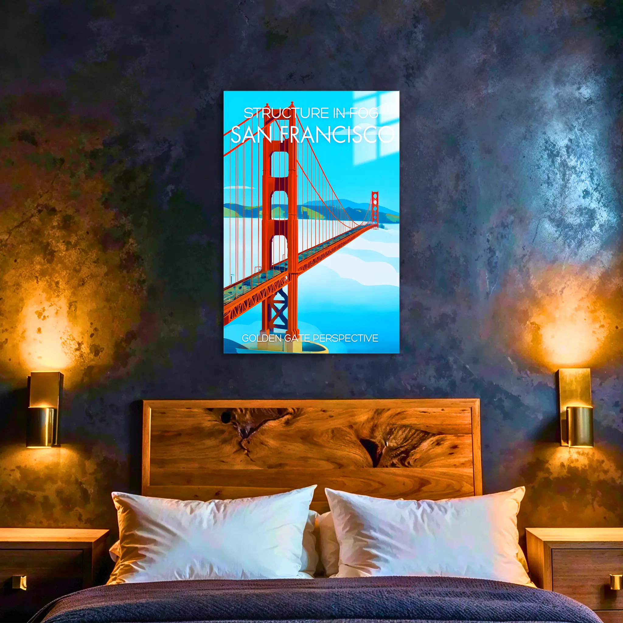 tableau-affiche-bridge-in-the-mist-san-francisco-dans-la-chambre | DreamWay