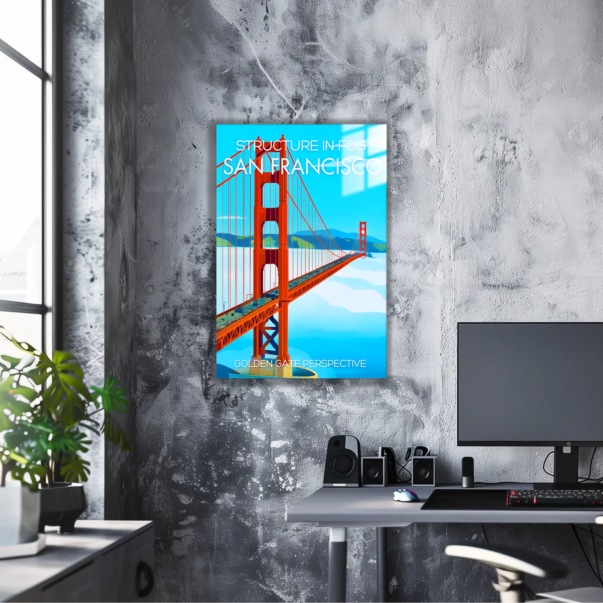 tableau-affiche-bridge-in-the-mist-san-francisco | DreamWay