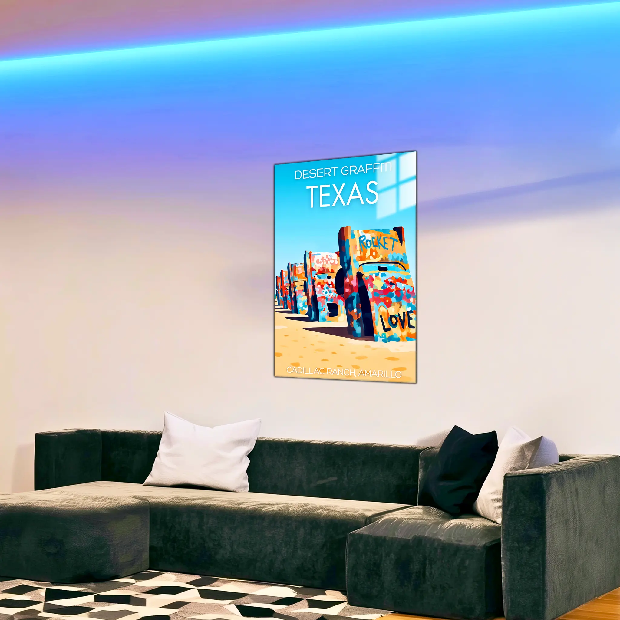 tableau-affiche-cadillac-ranch-amarillo-dans-le-salon | DreamWay