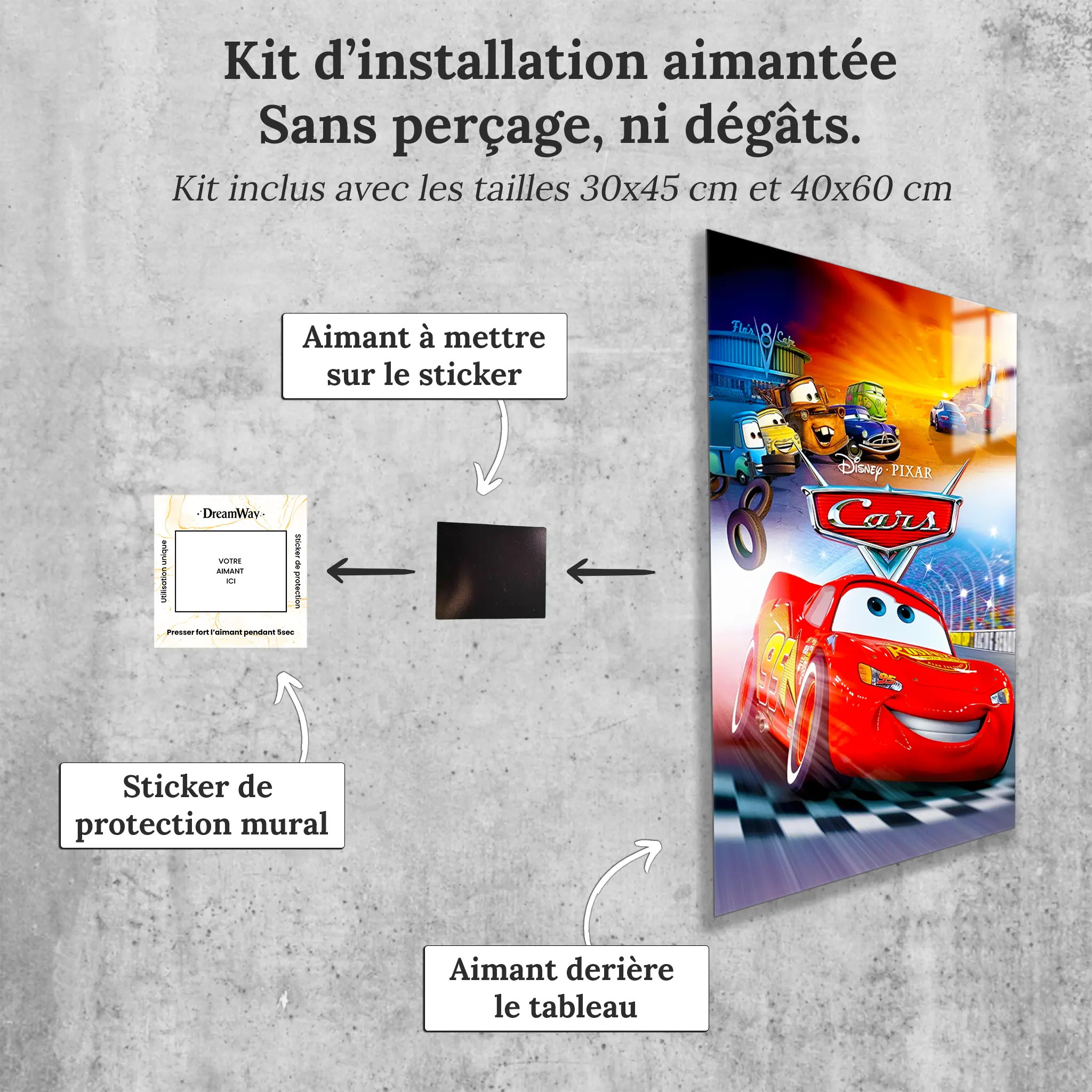 tableau-affiche-cars-avec-installation-aimantee | DreamWay