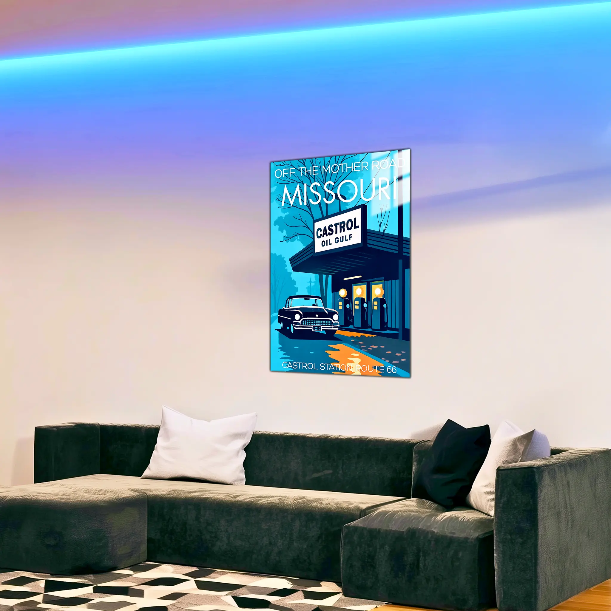 tableau-affiche-castrol-station-missouri-dans-le-salon | DreamWay