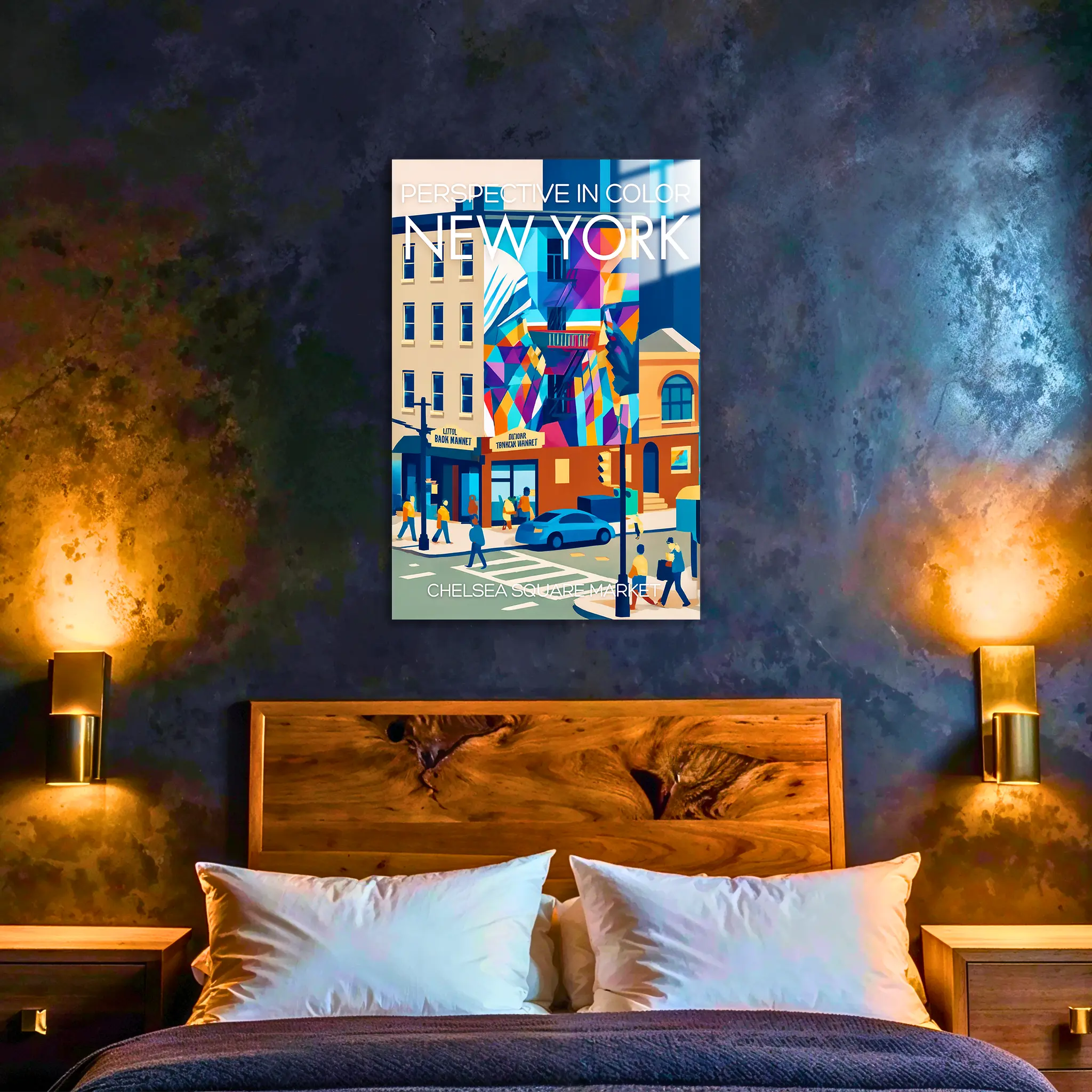 tableau-affiche-chelsea-square-new-york-dans-la-chambre | DreamWay