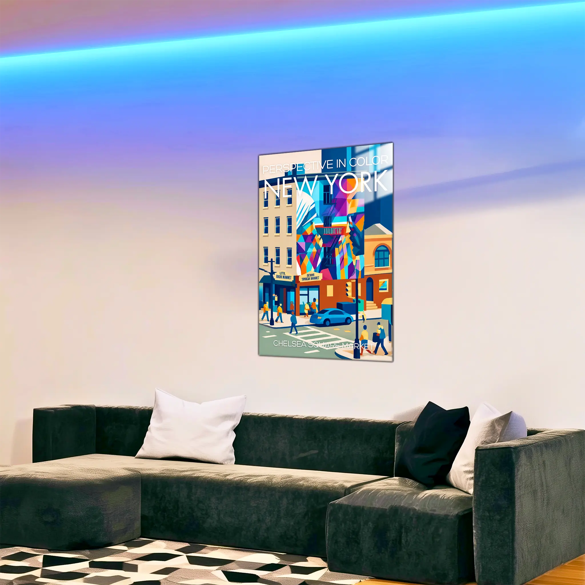 tableau-affiche-chelsea-square-new-york-dans-le-salon | DreamWay
