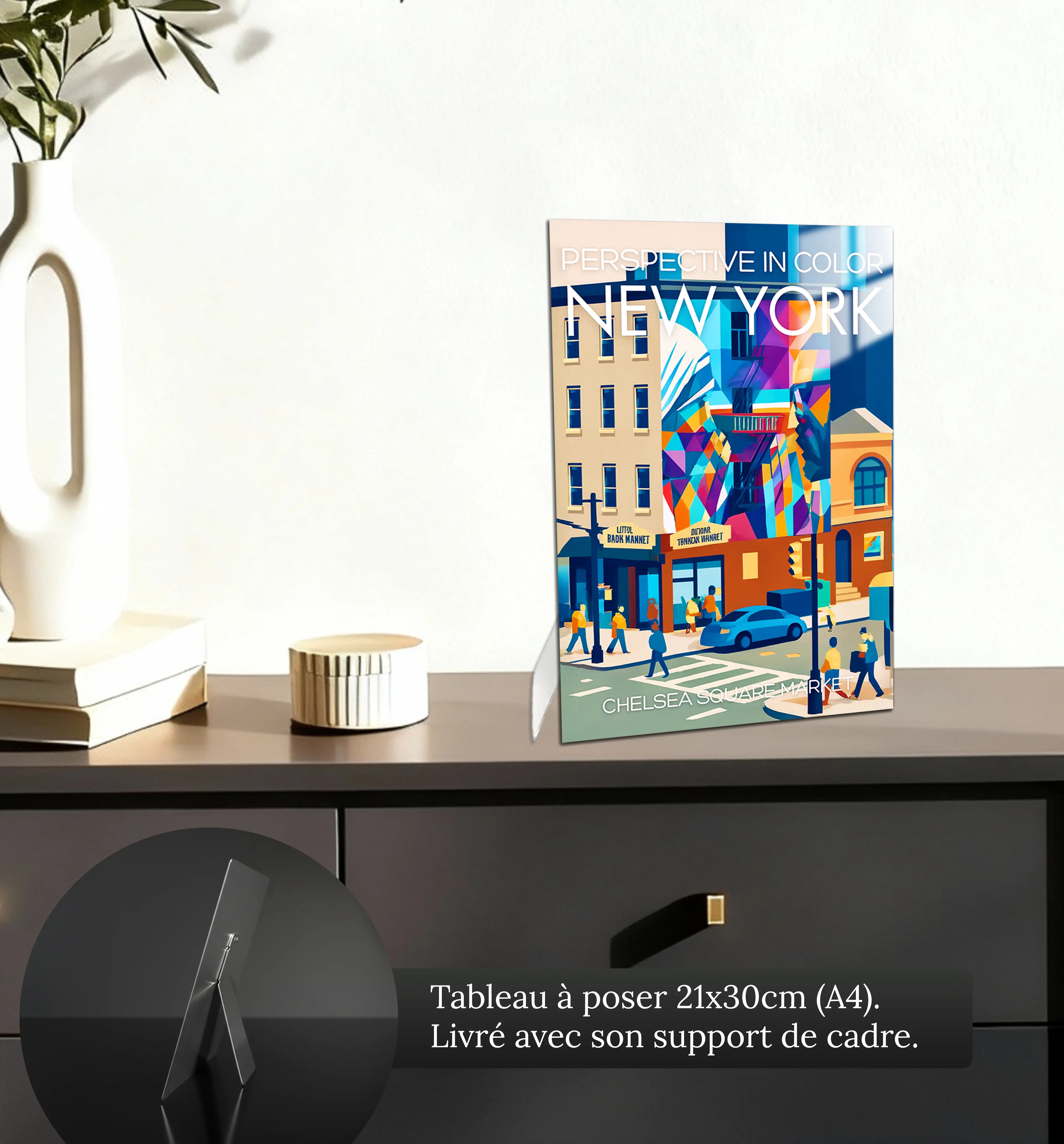 tableau-affiche-chelsea-square-new-york-petit-format-a-poser-sur-meuble | DreamWay