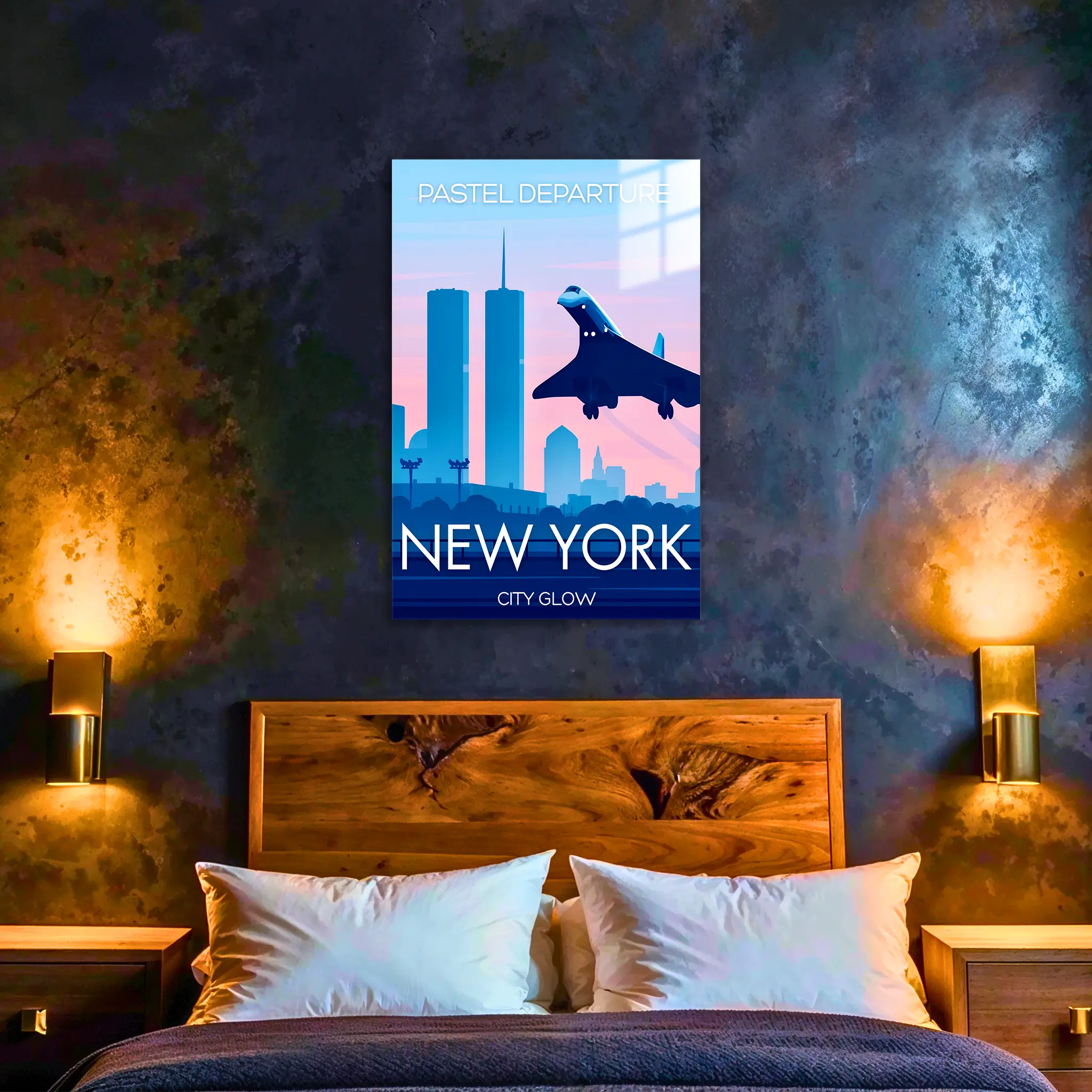 tableau-affiche-city-glow-new-york-dans-la-chambre | DreamWay
