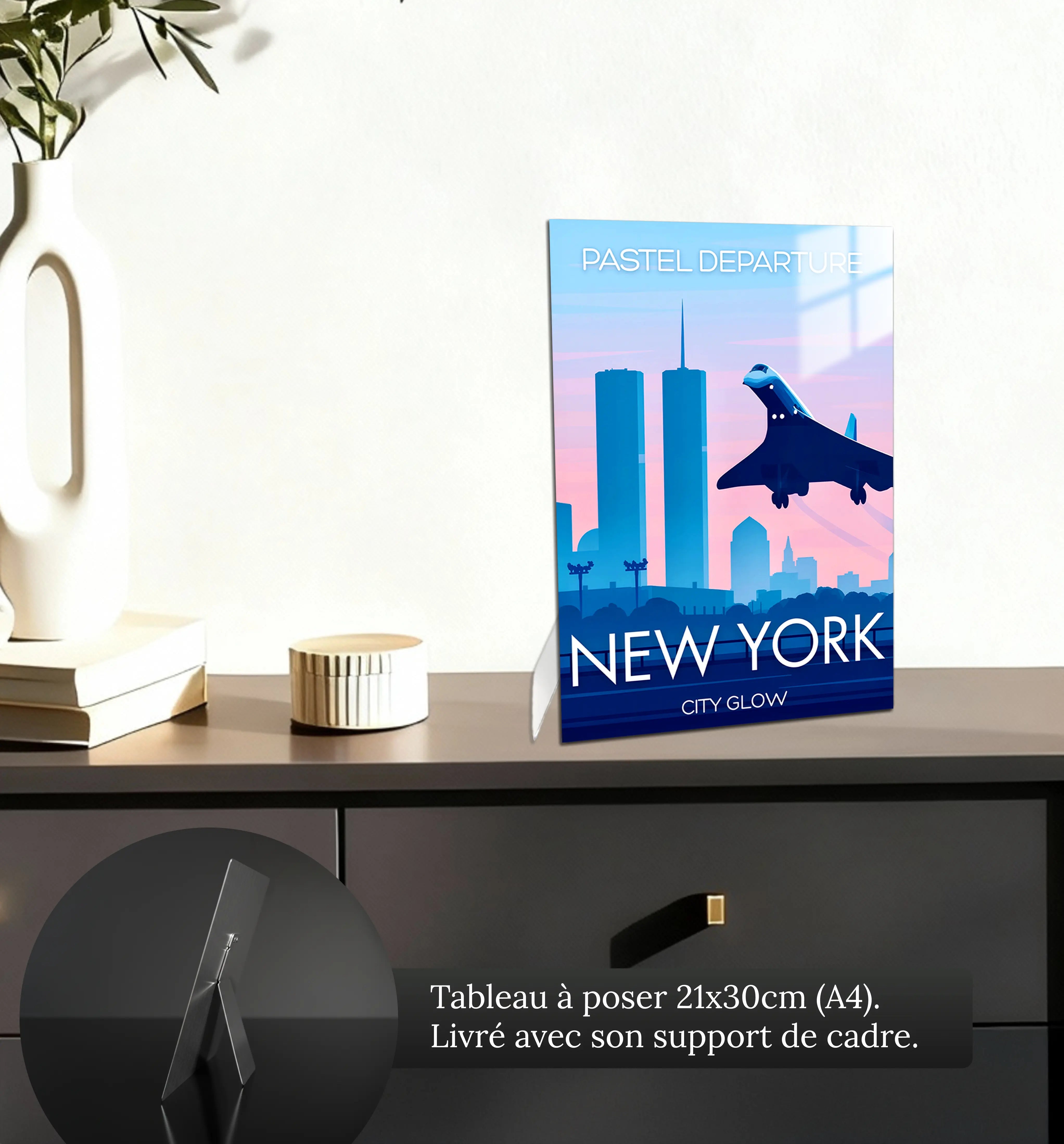 tableau-affiche-city-glow-new-york-petit-format-a-poser-sur-meuble | DreamWay
