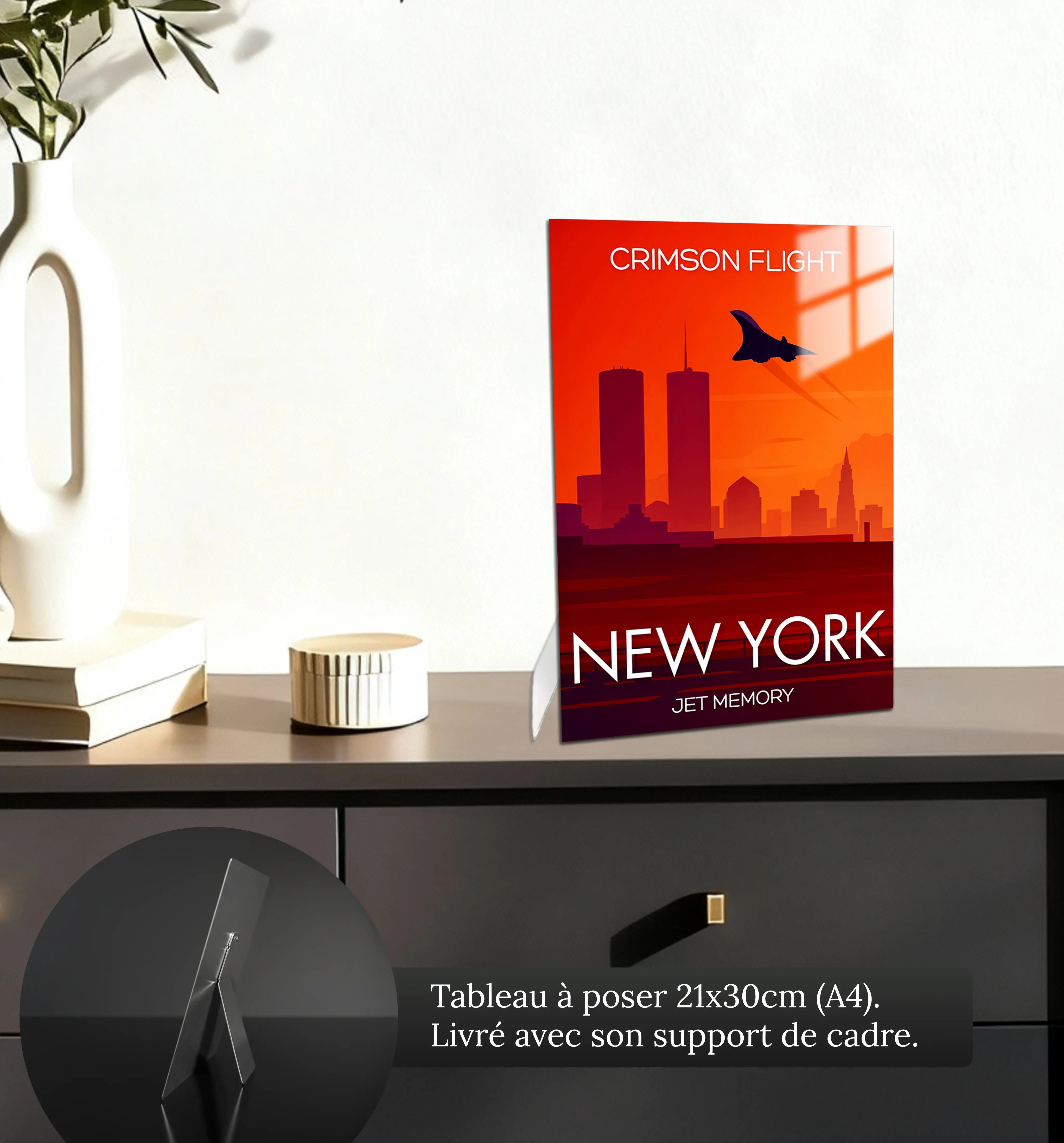 tableau-affiche-crimson-flight-new-york-petit-format-a-poser-sur-meuble | DreamWay