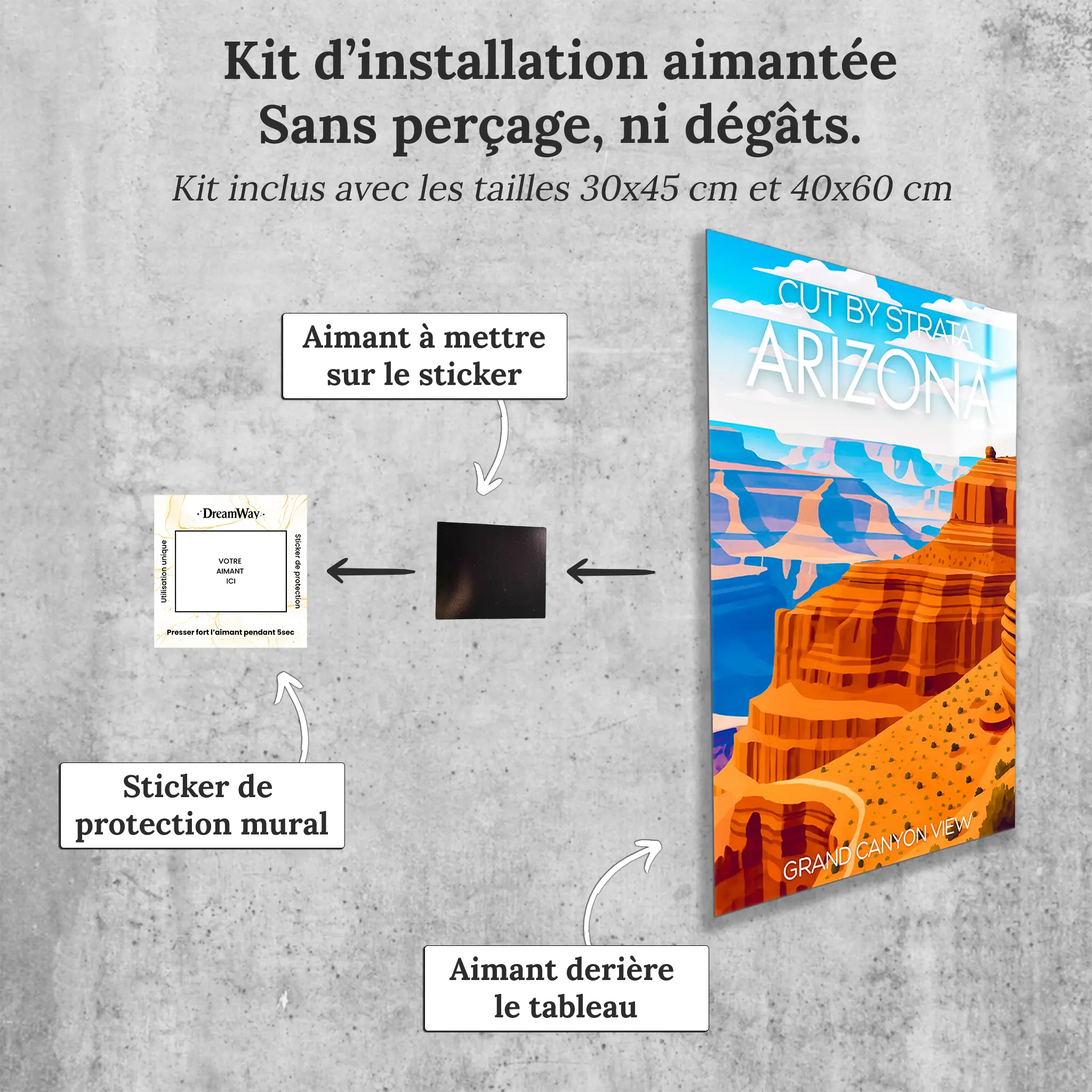 tableau-affiche-cut-by-strata-arizona-avec-installation-aimantee | DreamWay