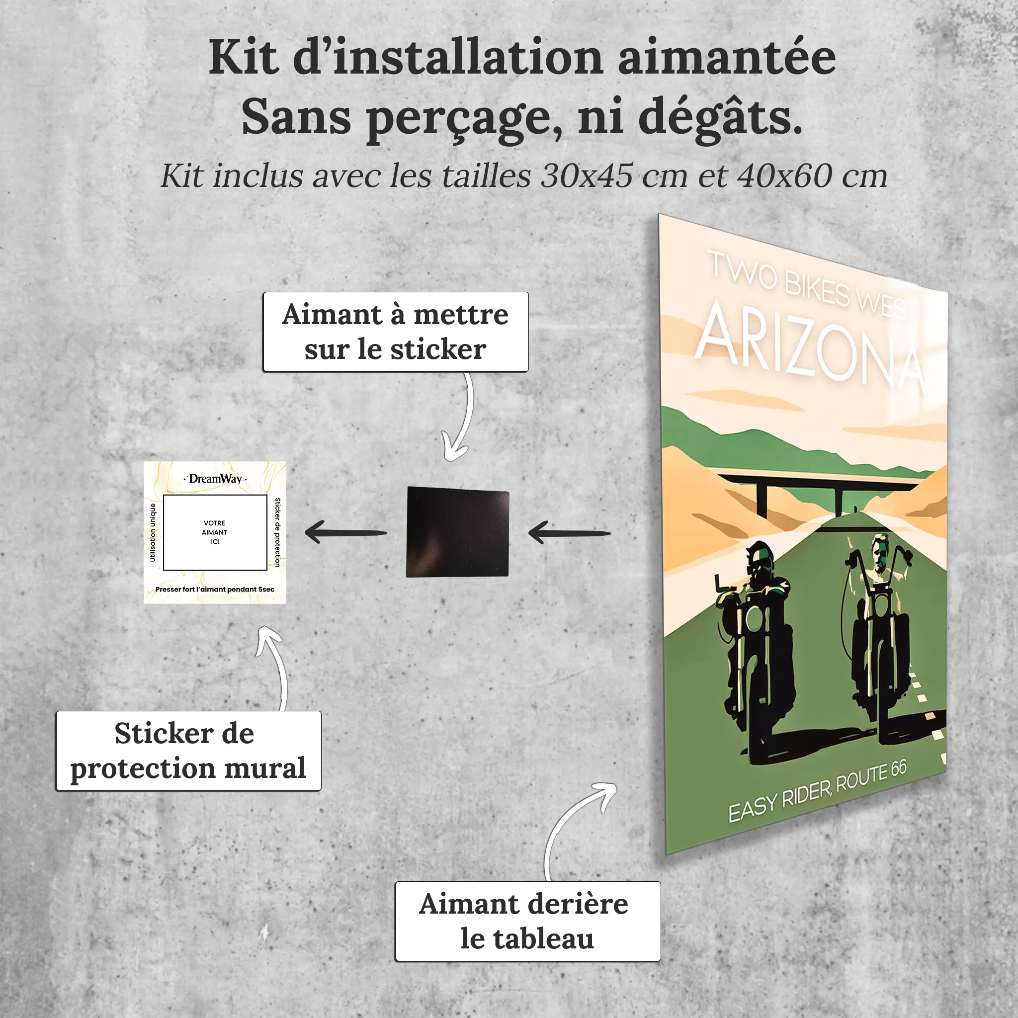tableau-affiche-easy-rider-arizona-avec-installation-aimantee | DreamWay