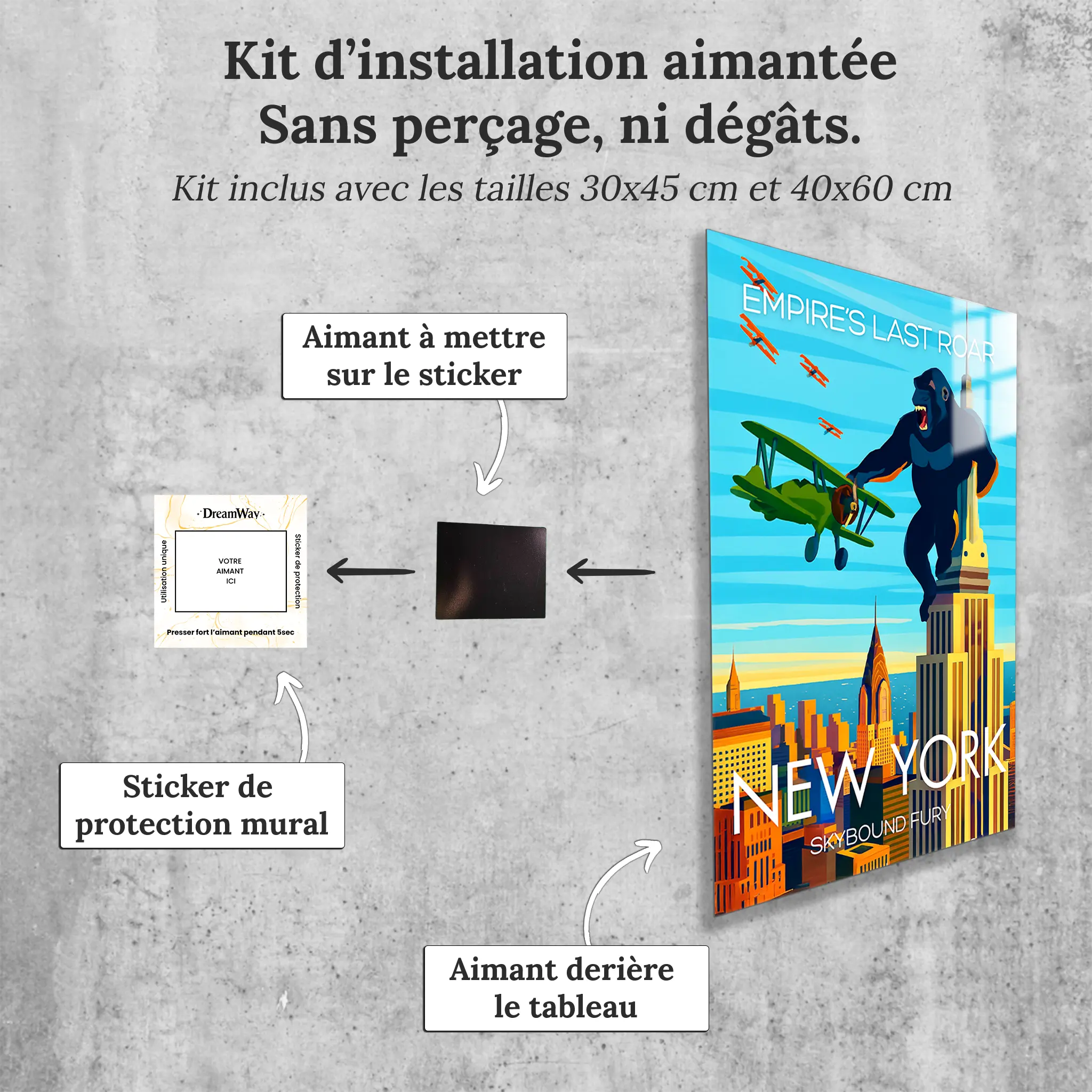 tableau-affiche-empire-last-roar-new-york-avec-installation-aimantee | DreamWay