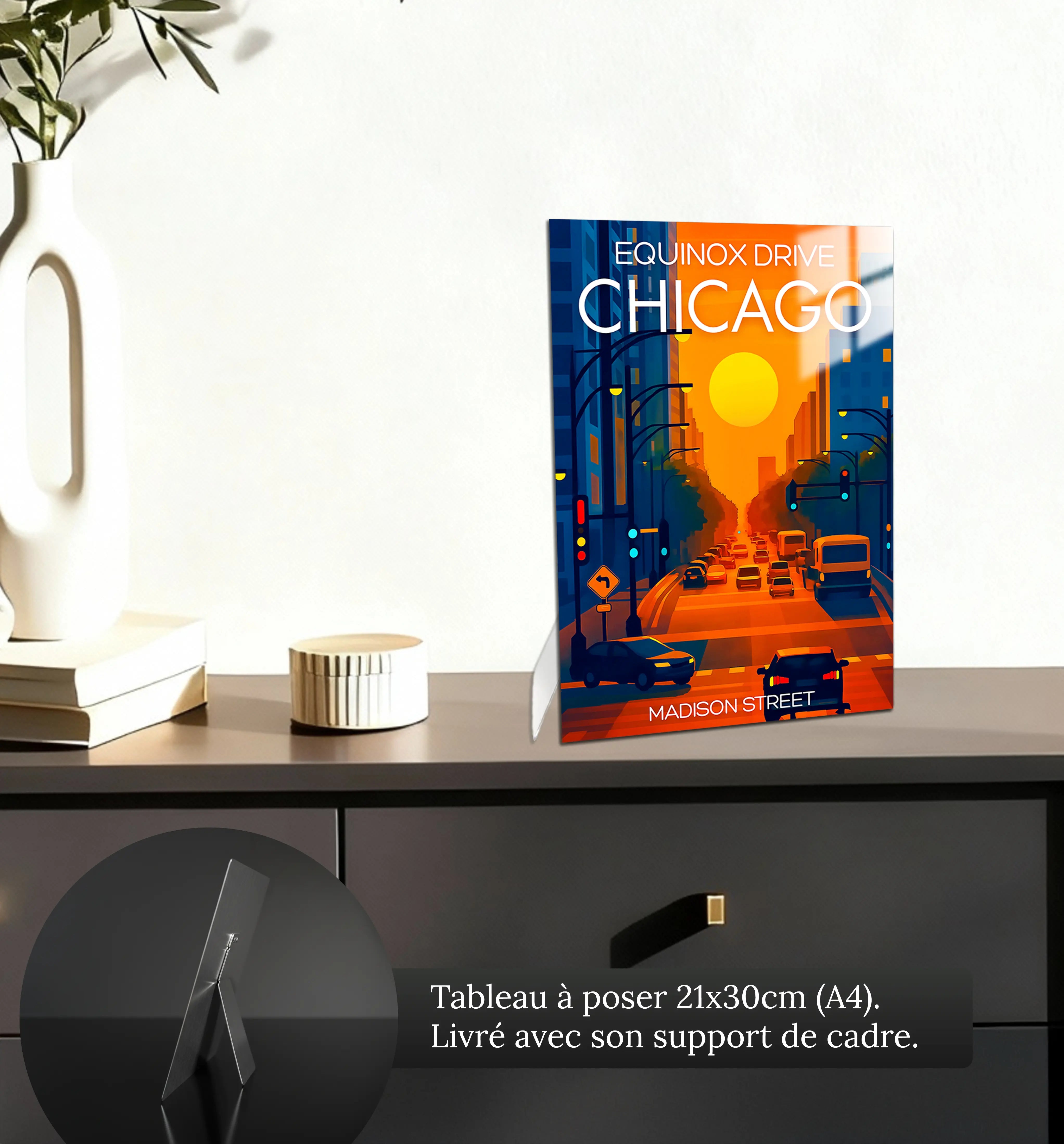 tableau-affiche-equinoxe-drive-chicago-petit-format-a-poser-sur-meuble | DreamWay