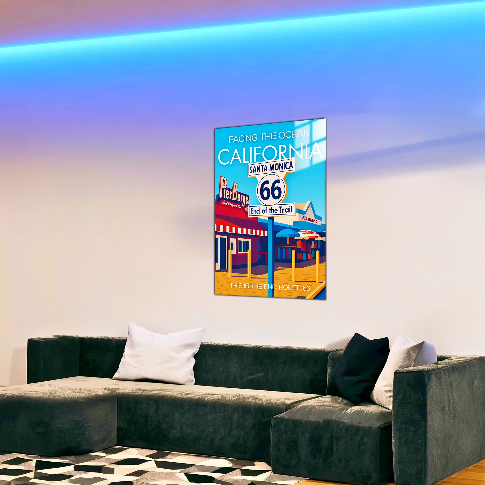 tableau-affiche-facing-the-ocean-california-dans-le-salon | DreamWay