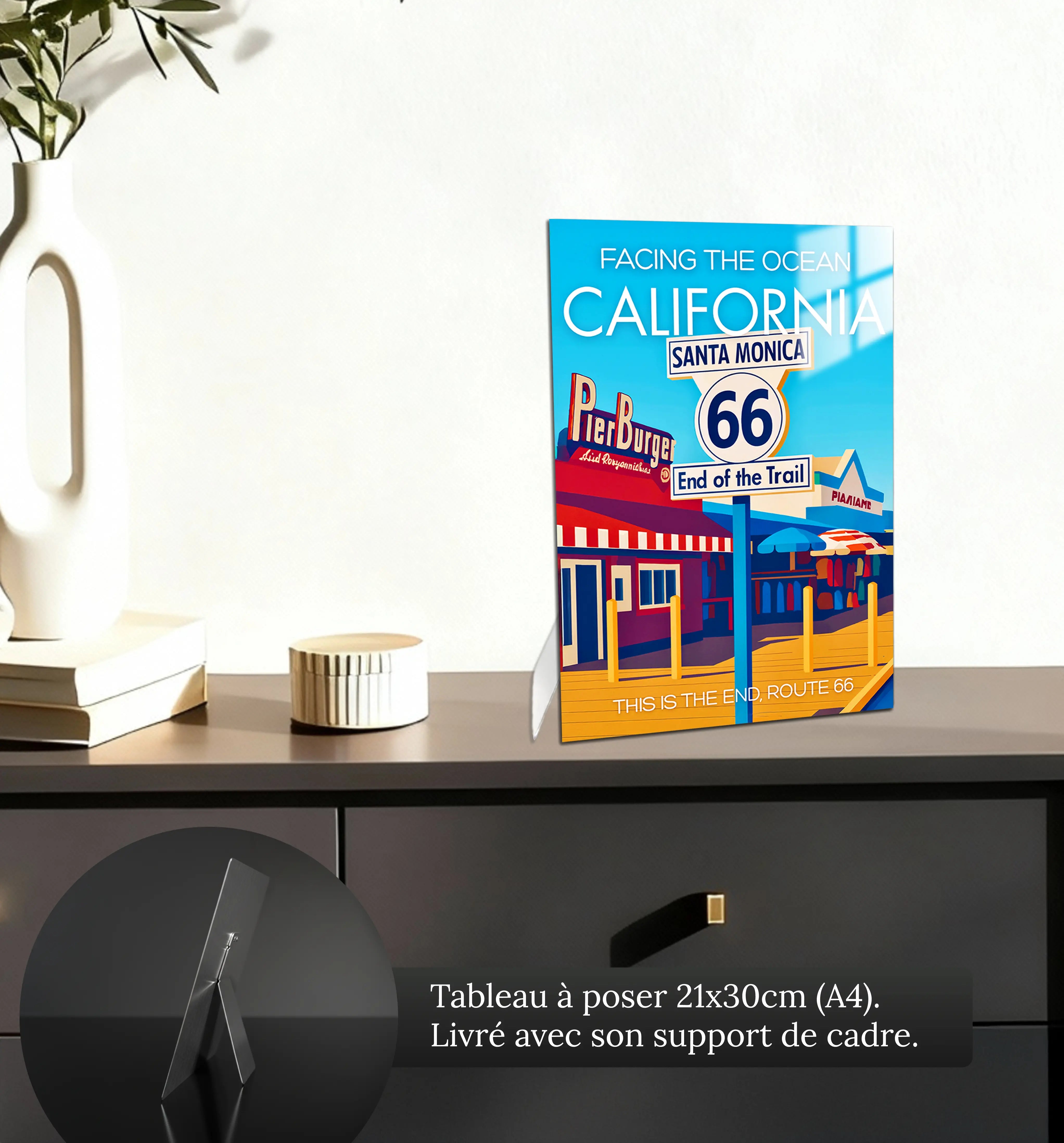tableau-affiche-facing-the-ocean-california-petit-format-a-poser-sur-meuble | DreamWay