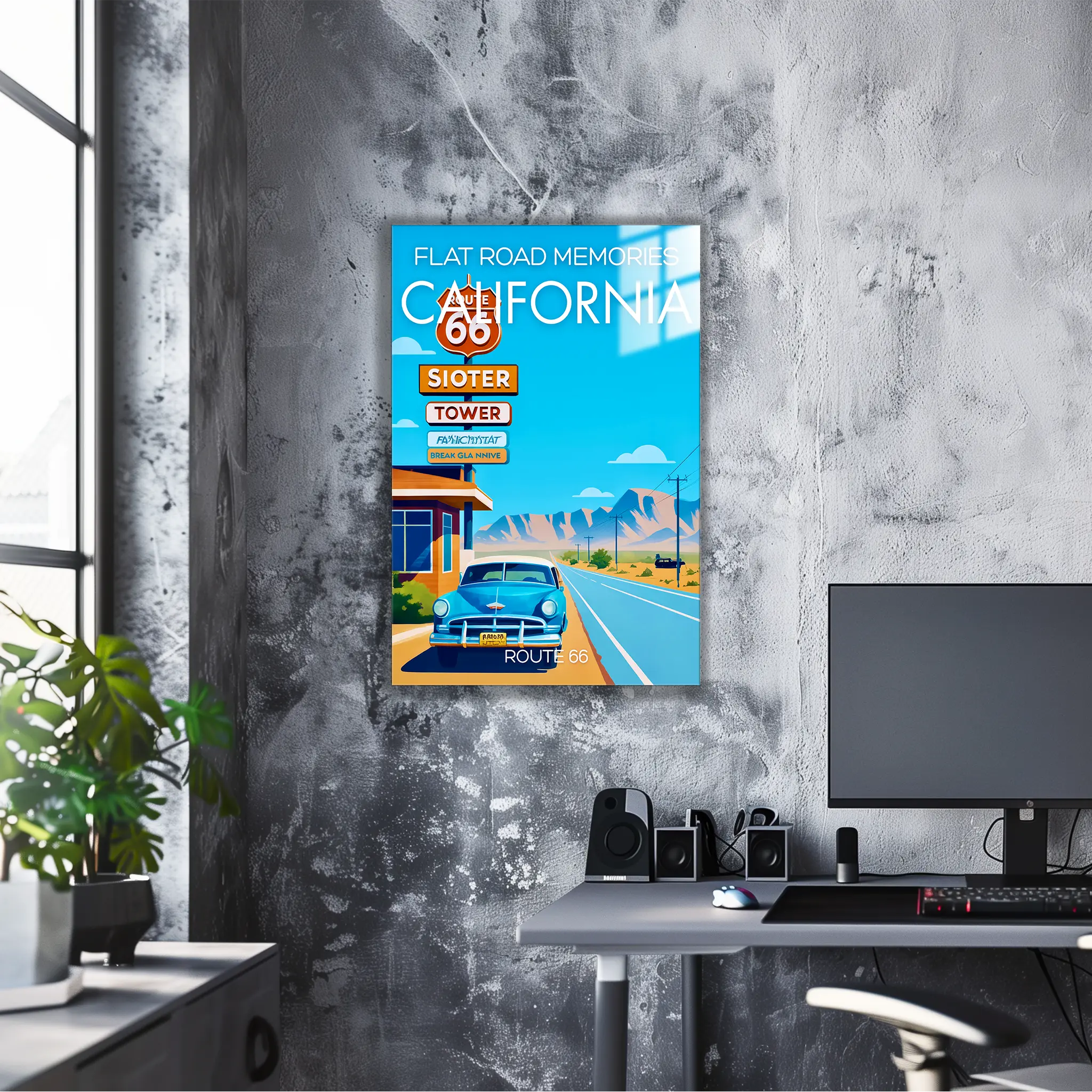 tableau-affiche-flat-memories-california-dans-le-bureau | DreamWay
