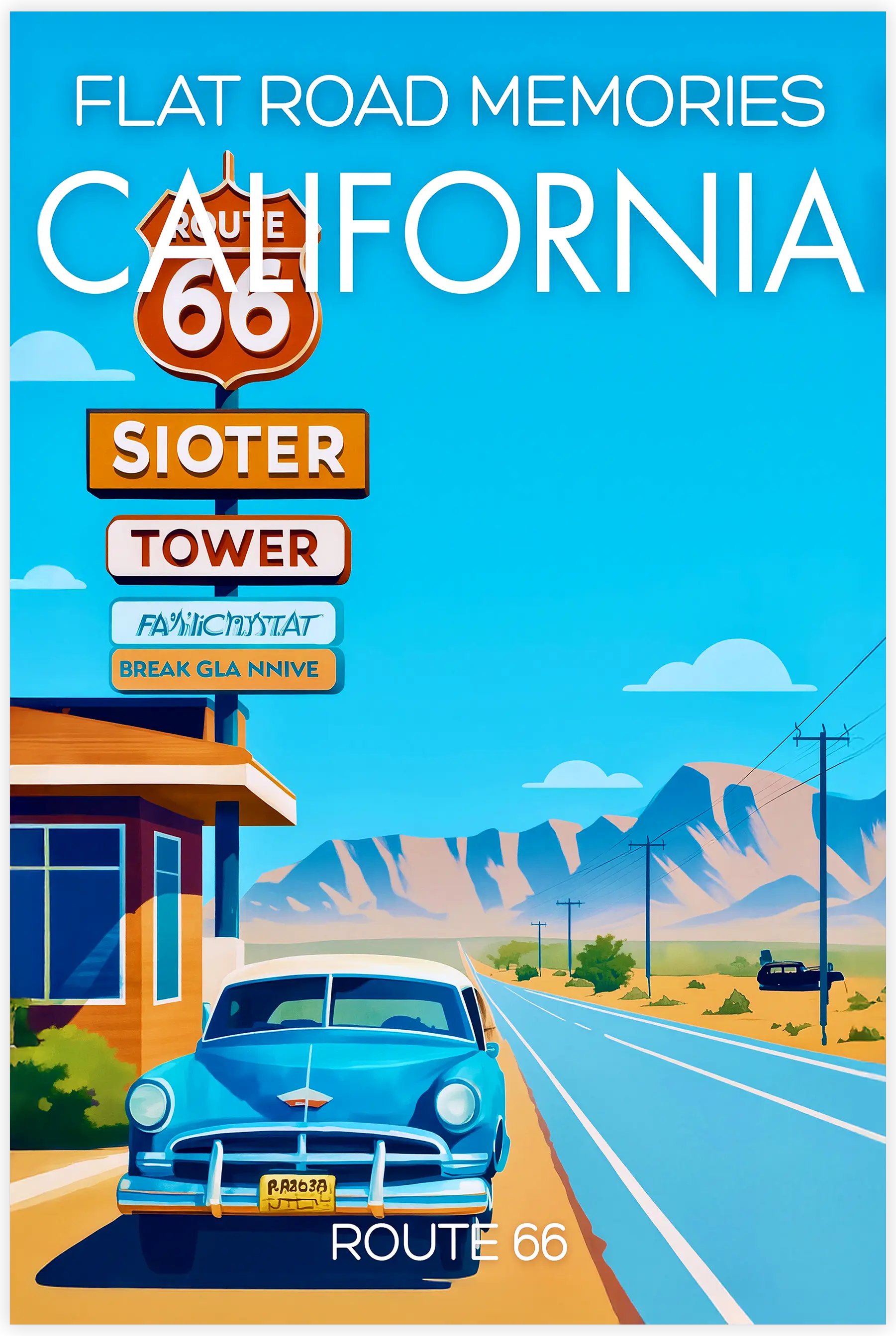 tableau-affiche-flat-memories-california | DreamWay