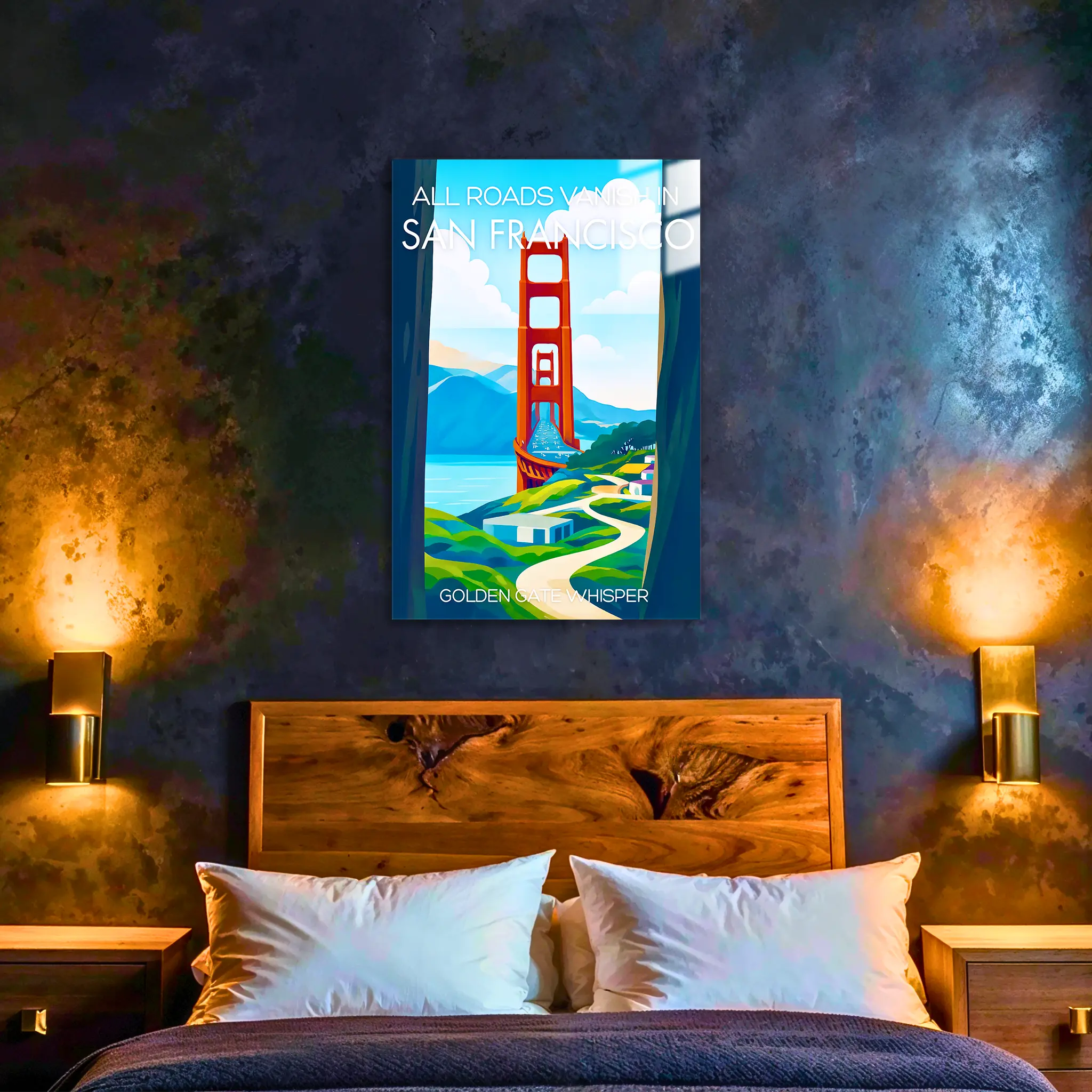 tableau-affiche-golden-gate-whisper-san-francisco-dans-la-chambre | DreamWay