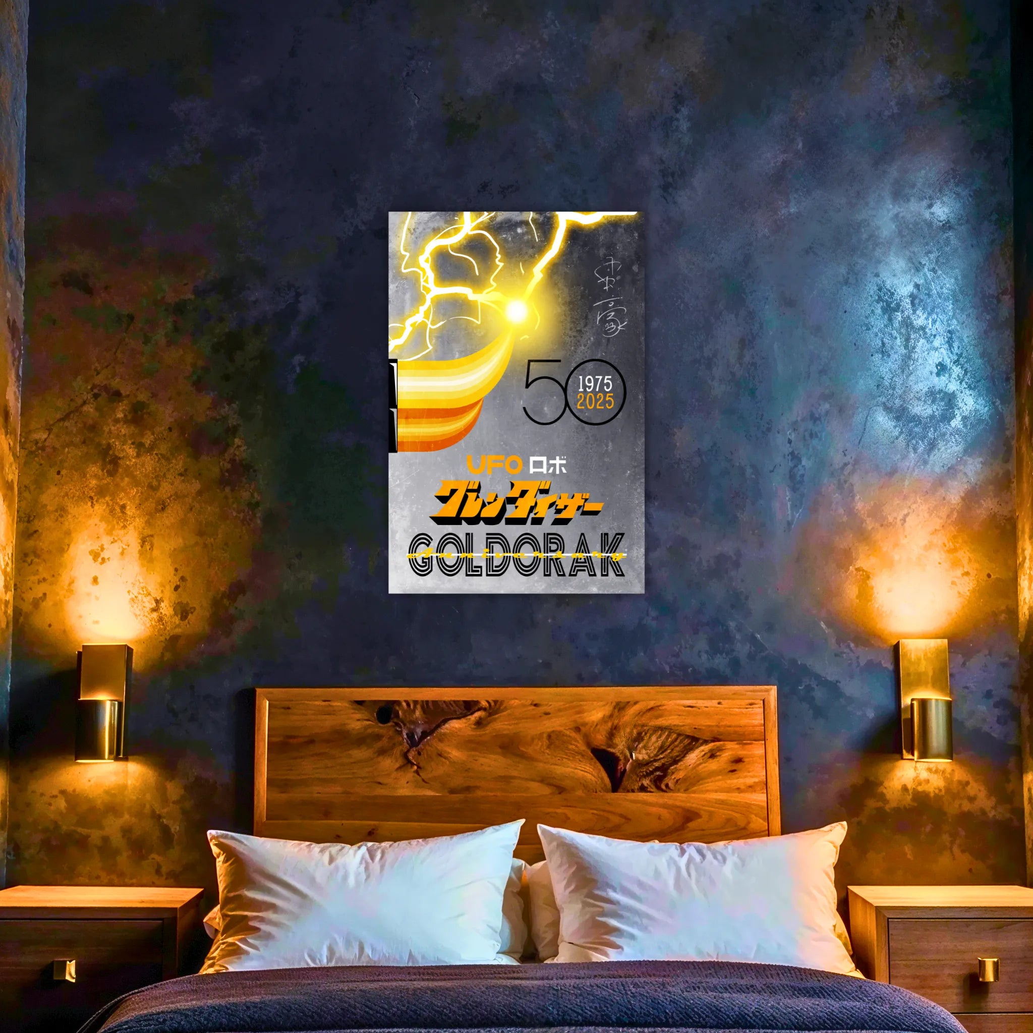 Tableau Affiche Goldorak 50 Ans Gris