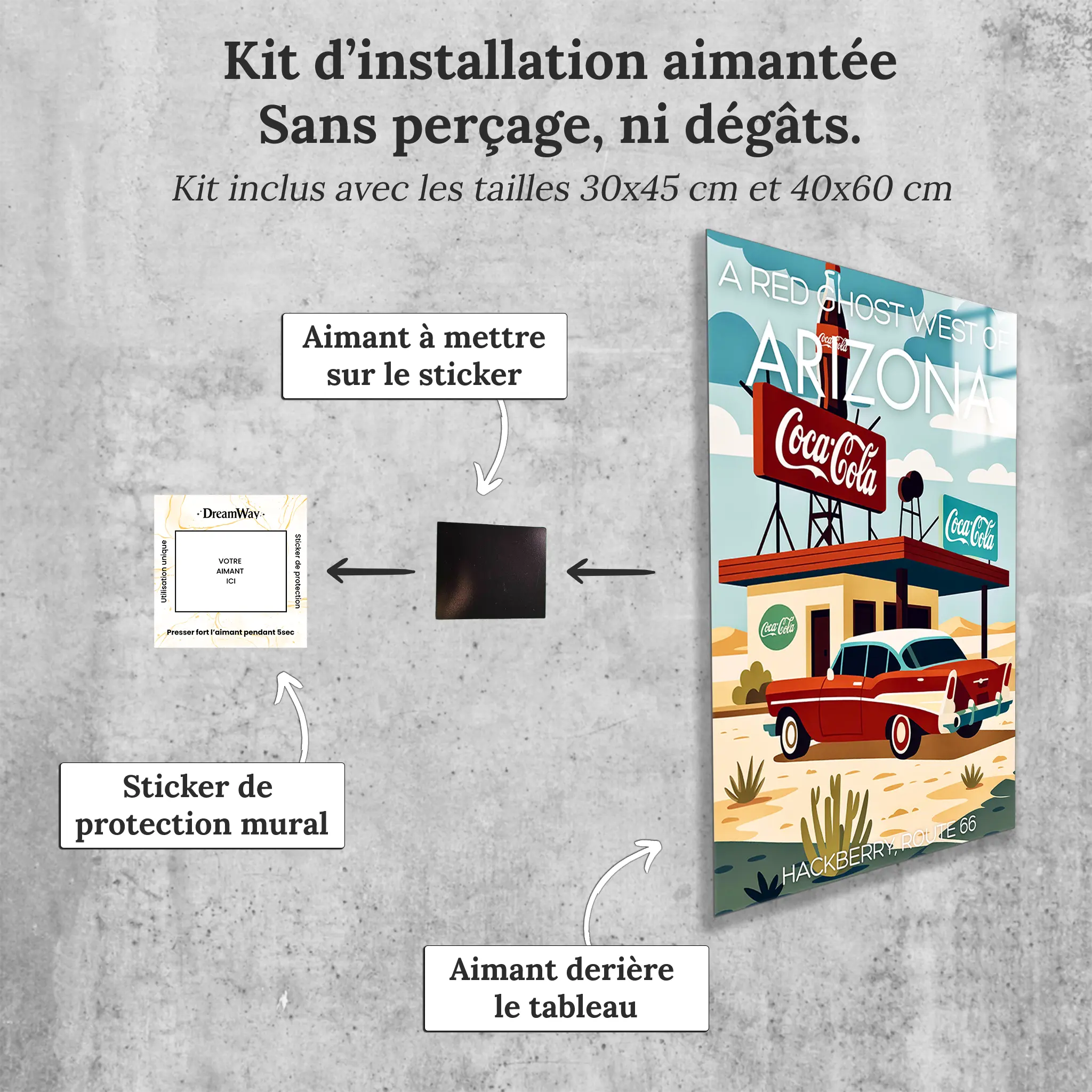 tableau-affiche-hackberry-route-66-arizona-avec-installation-aimantee | DreamWay