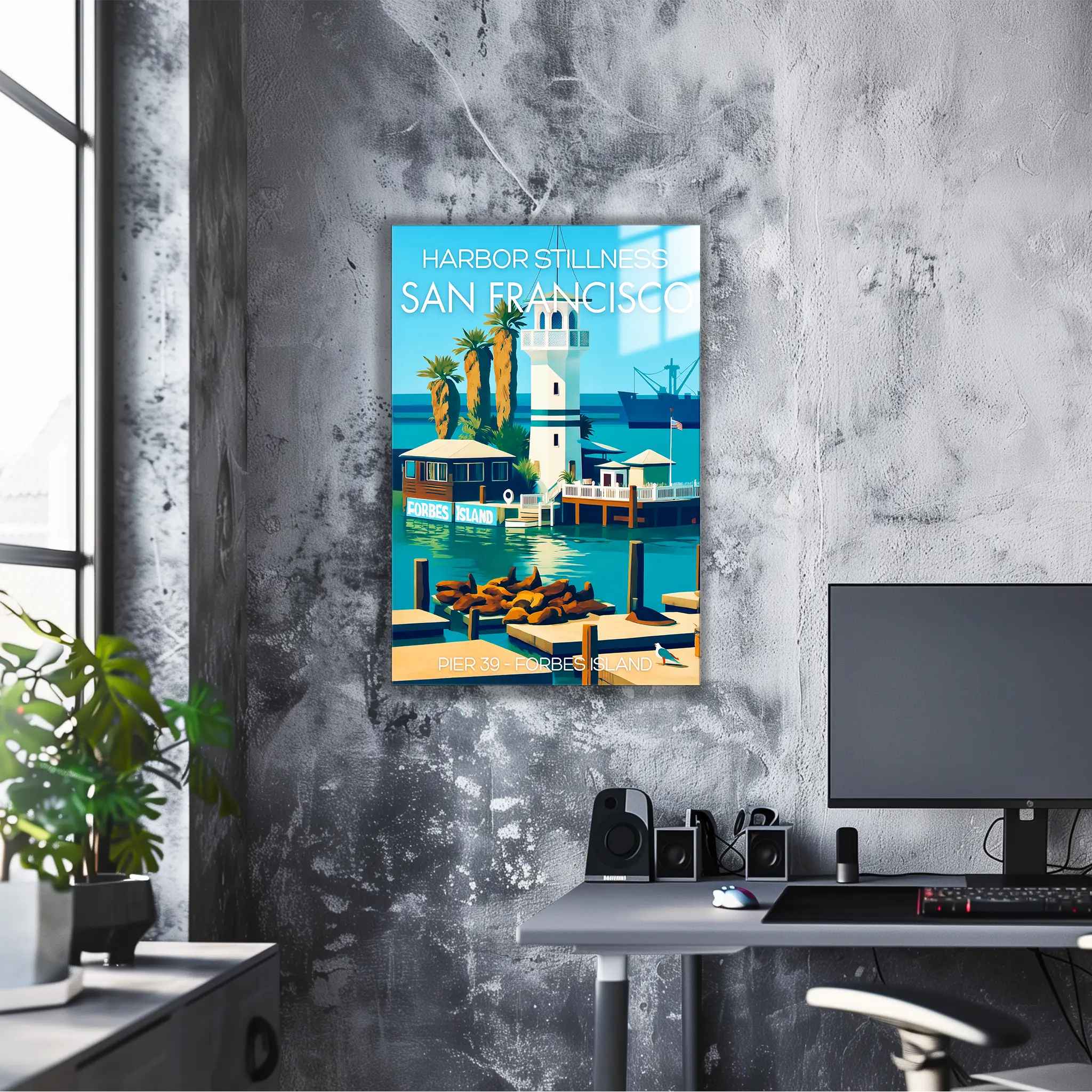 tableau-affiche-harbor-stillness-san-francisco | DreamWay
