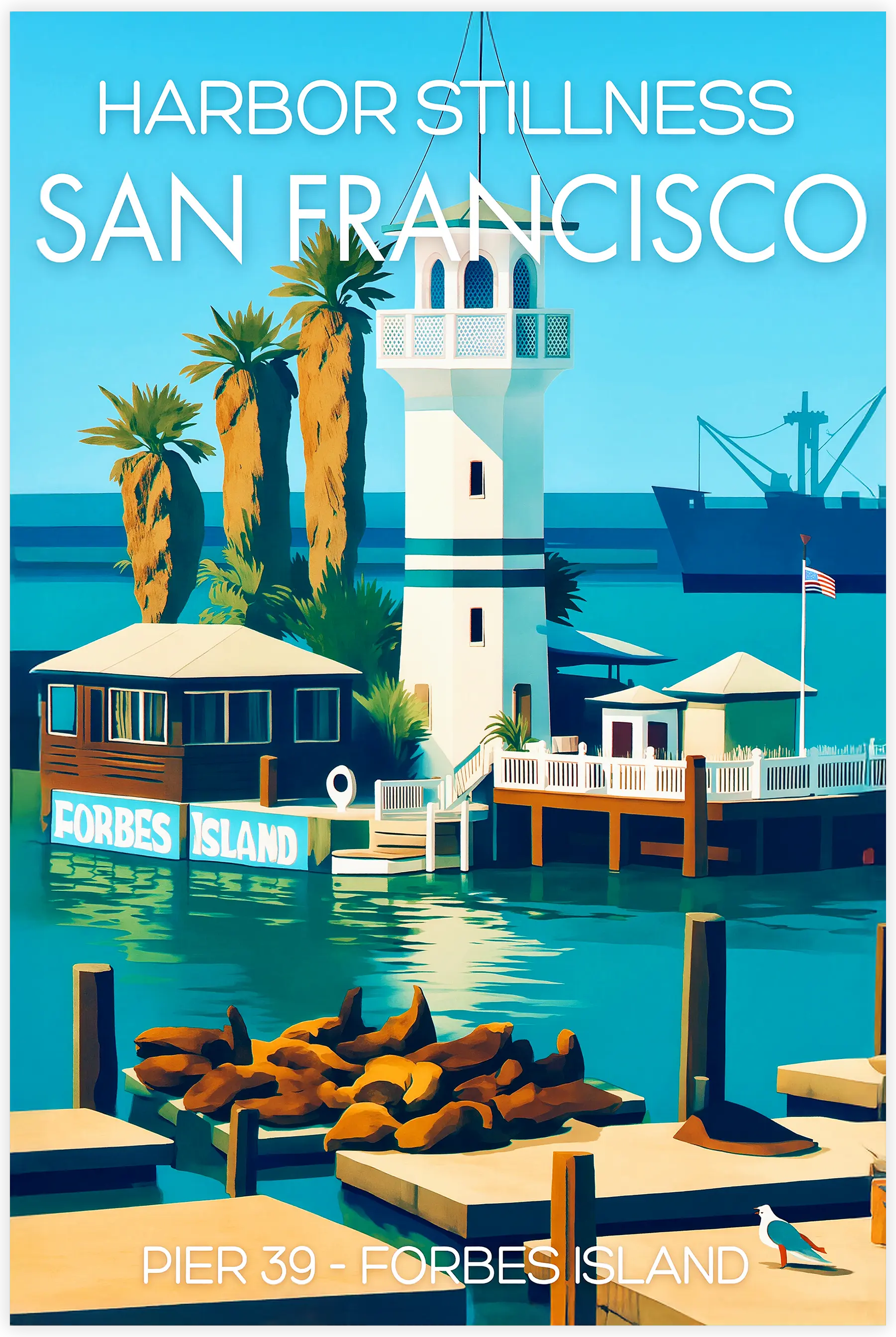 tableau-affiche-harbor-stillness-san-francisco | DreamWay