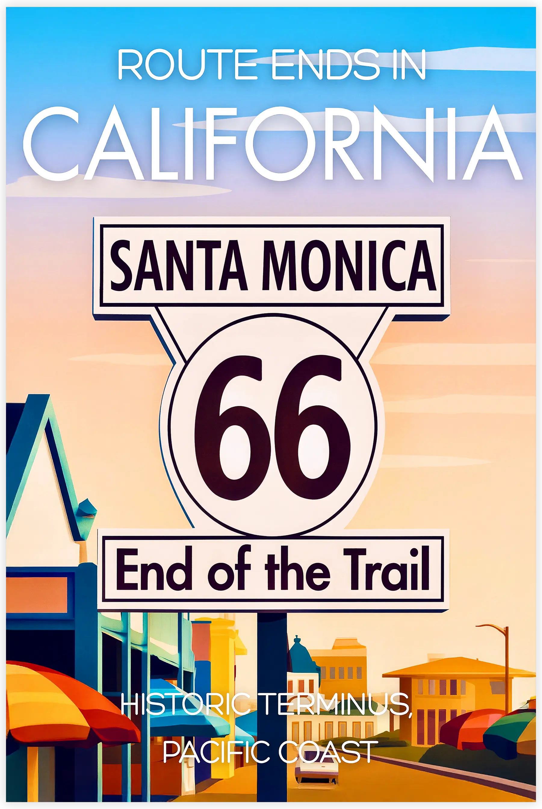 tableau-affiche-historic-terminus-pacific-coast-california | DreamWay