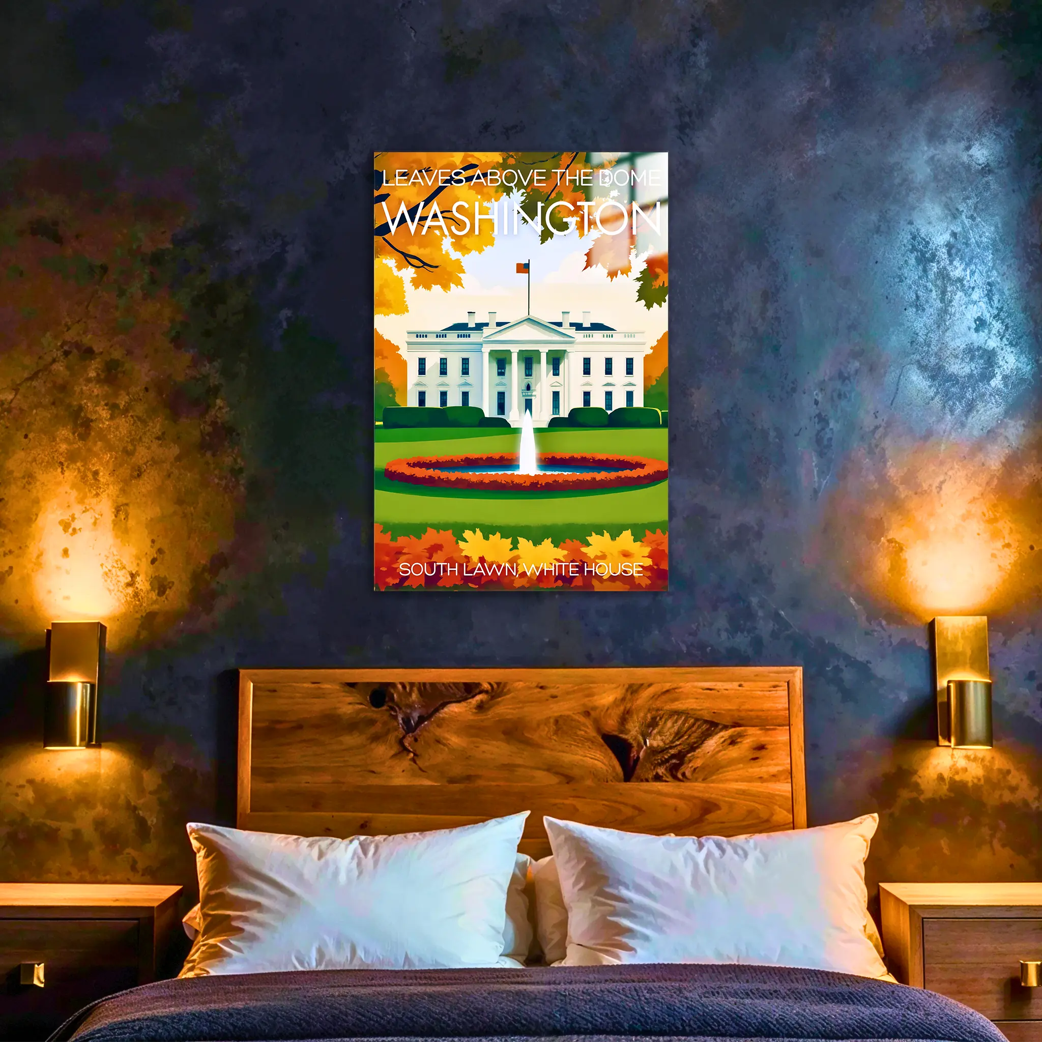 tableau-affiche-leaves-above-the-dome-washington-dans-la-chambre | DreamWay