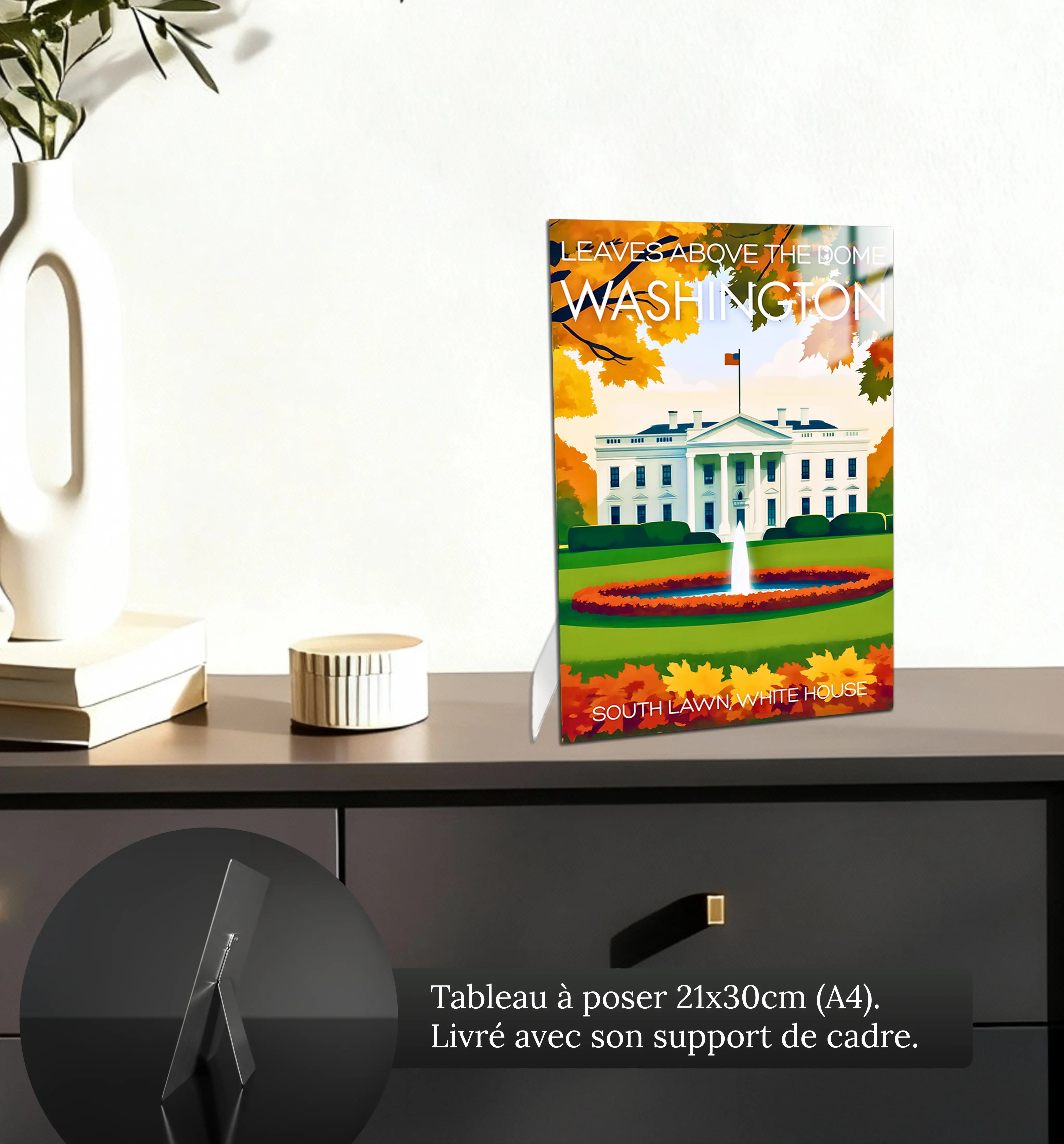 tableau-affiche-leaves-above-the-dome-washington-petit-format-a-poser-sur-meuble | DreamWay